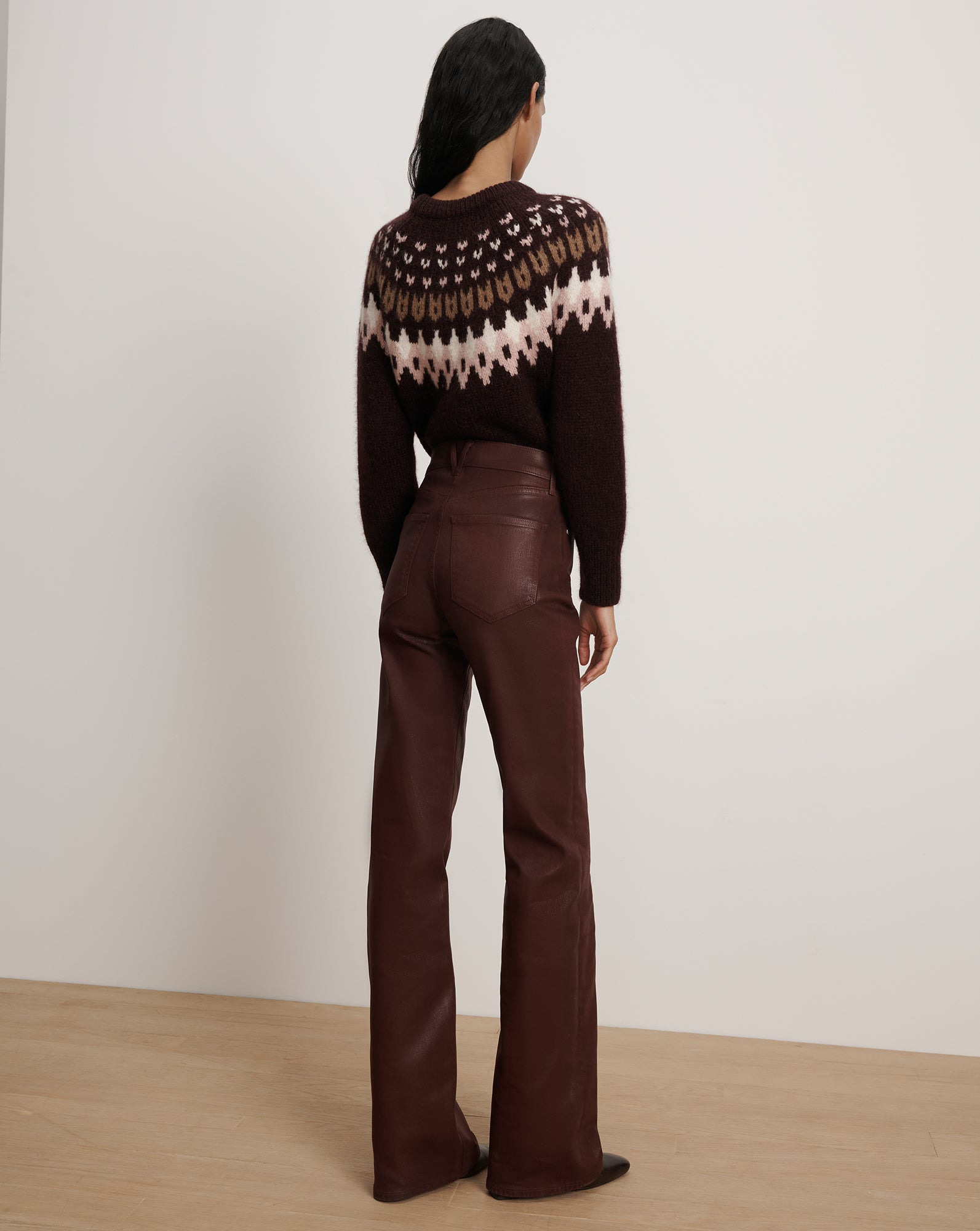 CROSBIE COATED SLIM WIDE-LEG JEAN - 6