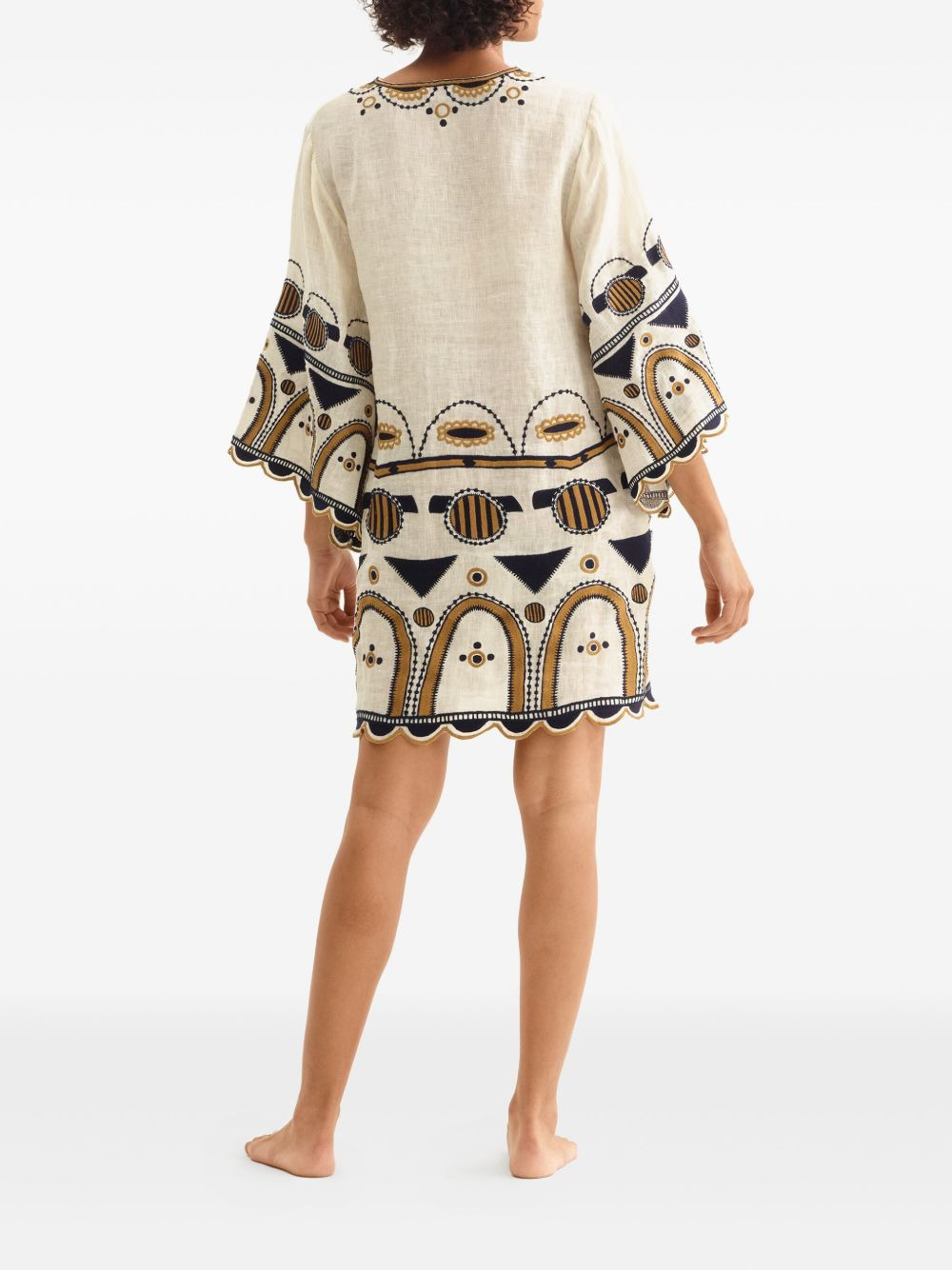 Medaillon embroidered midi dress - 3
