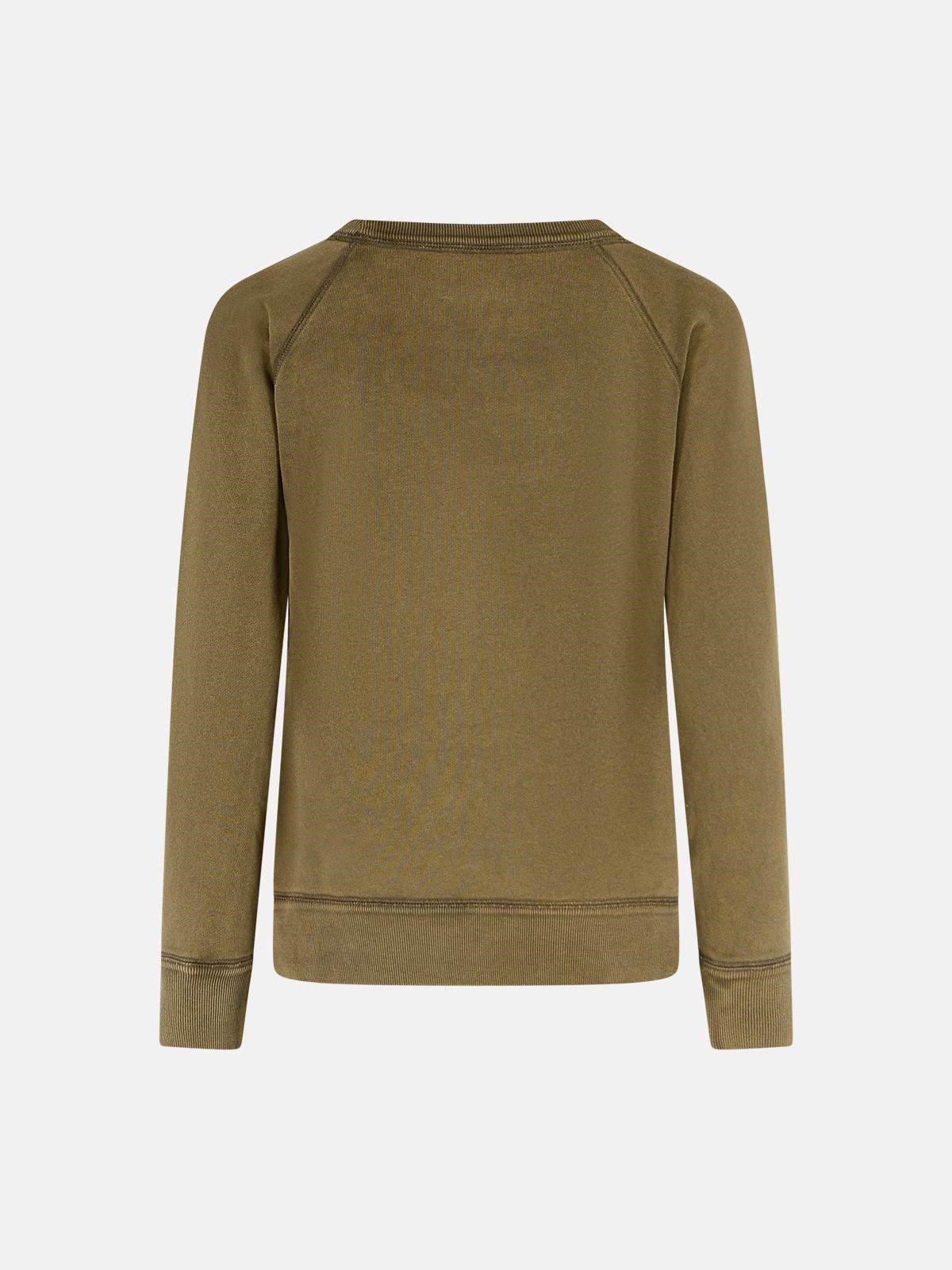 BROWN COTTON BLEND SWEATSHIRT - 3