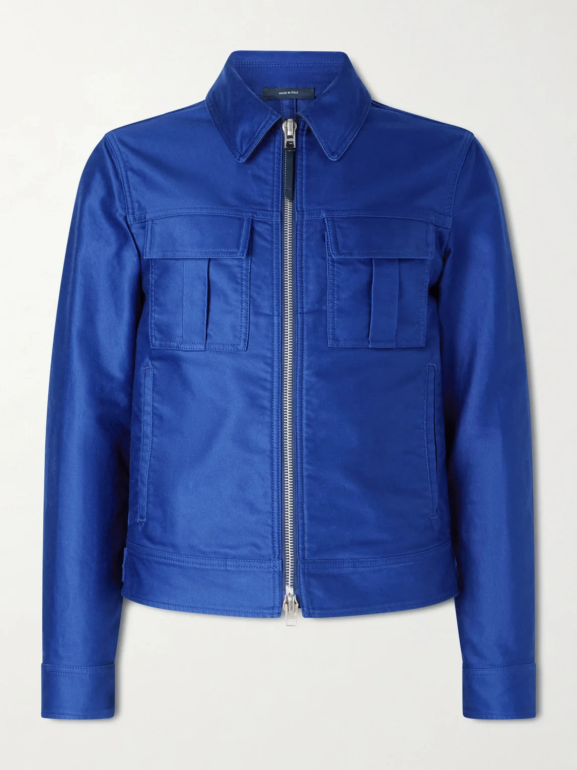 Slim-Fit Cotton-Satin Blouson Jacket - 1