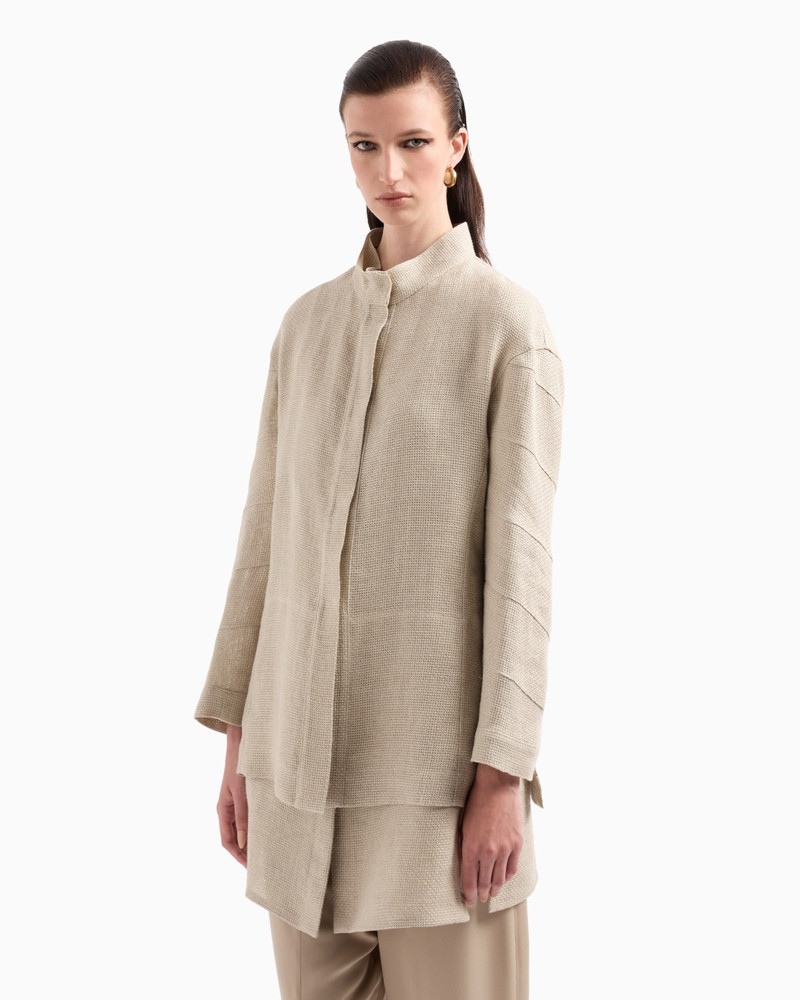 GIORGIO ARMANI SINGLE-BREASTED JACKET IN LINEN GAUZE outlook