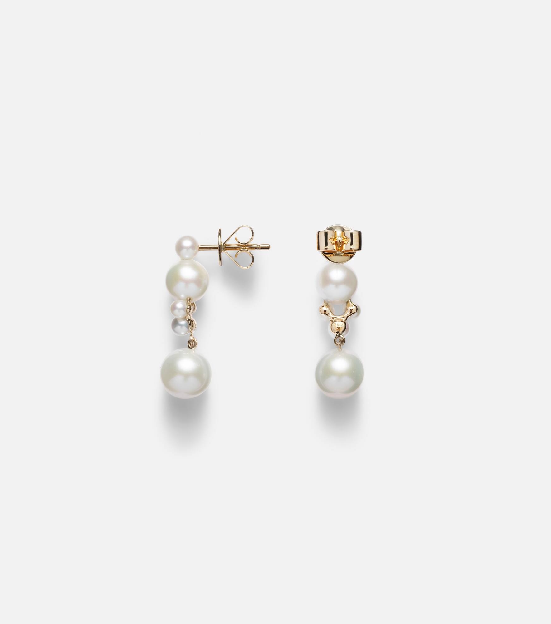 14k gold earrings with freshwater pearls - 4
