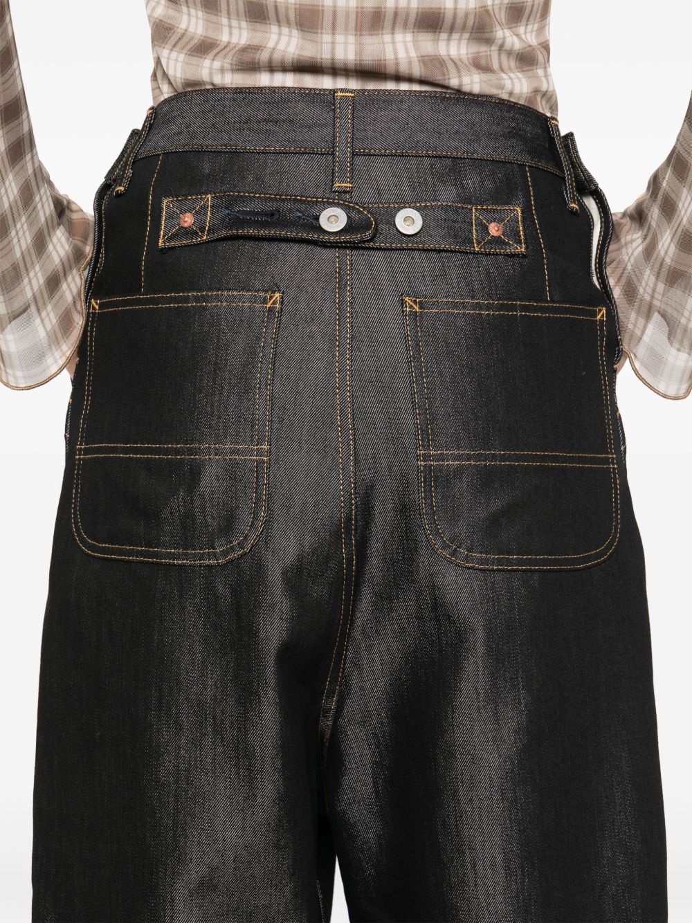 contrast-stitching jeans - 5