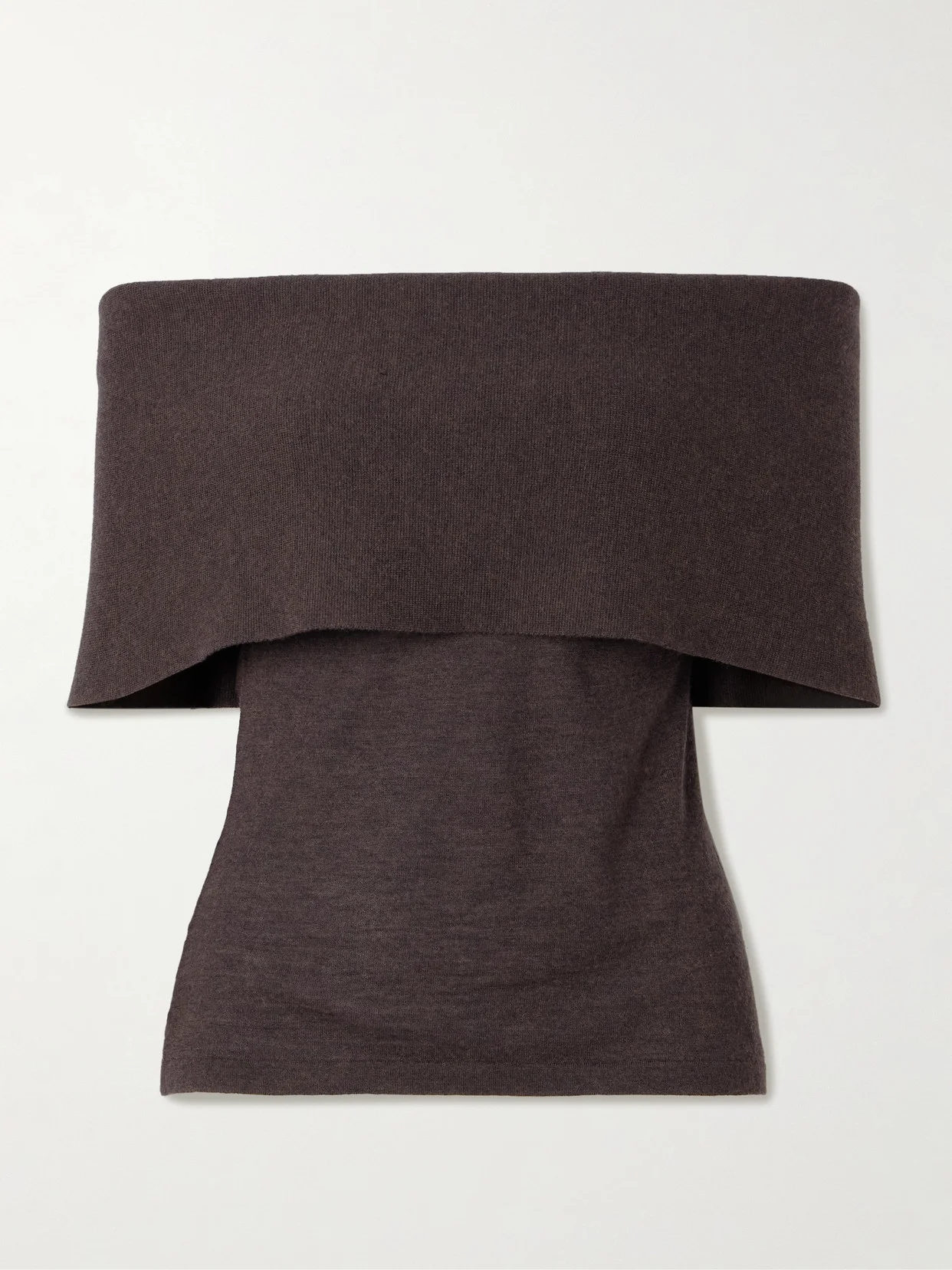 Monroe Off-the-shoulder Organic Cashmere Top - 1