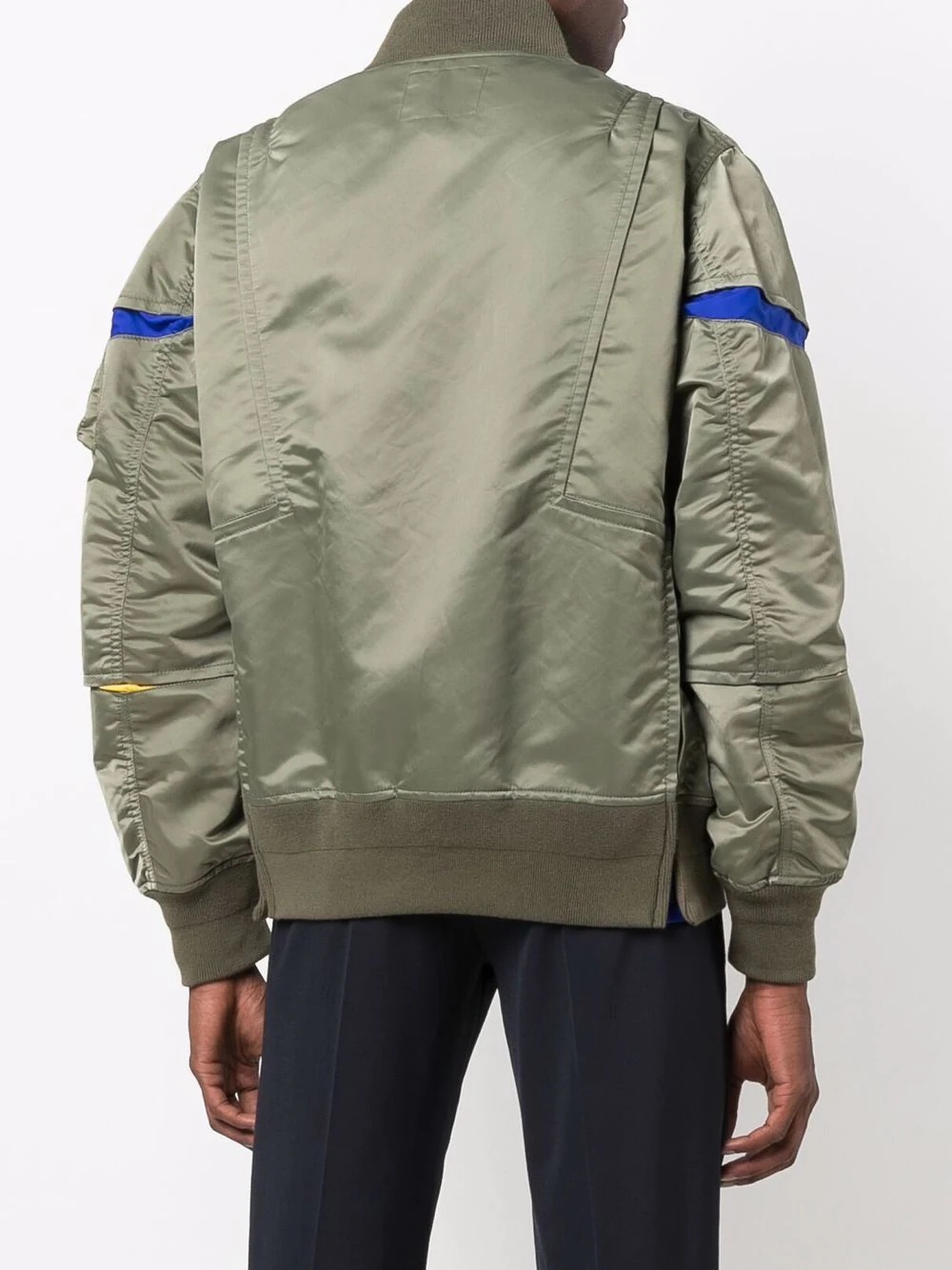 satin-finish panelled bomber jacket - 4