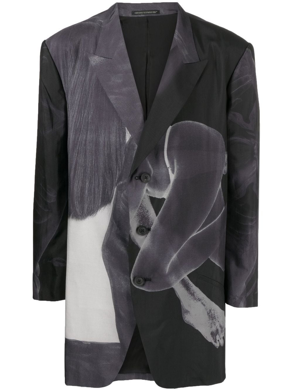 graphic-print single-breasted blazer - 1