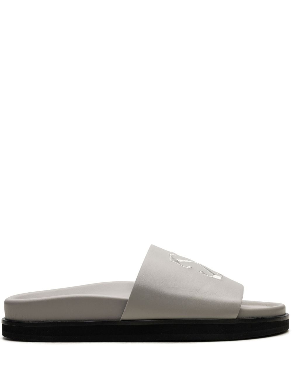 Arrows-embroidery leather slides - 1