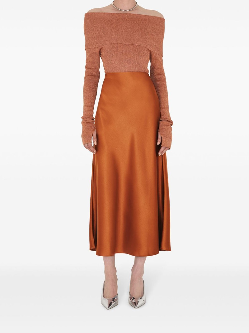 GALVAN Valletta satin midi skirt outlook