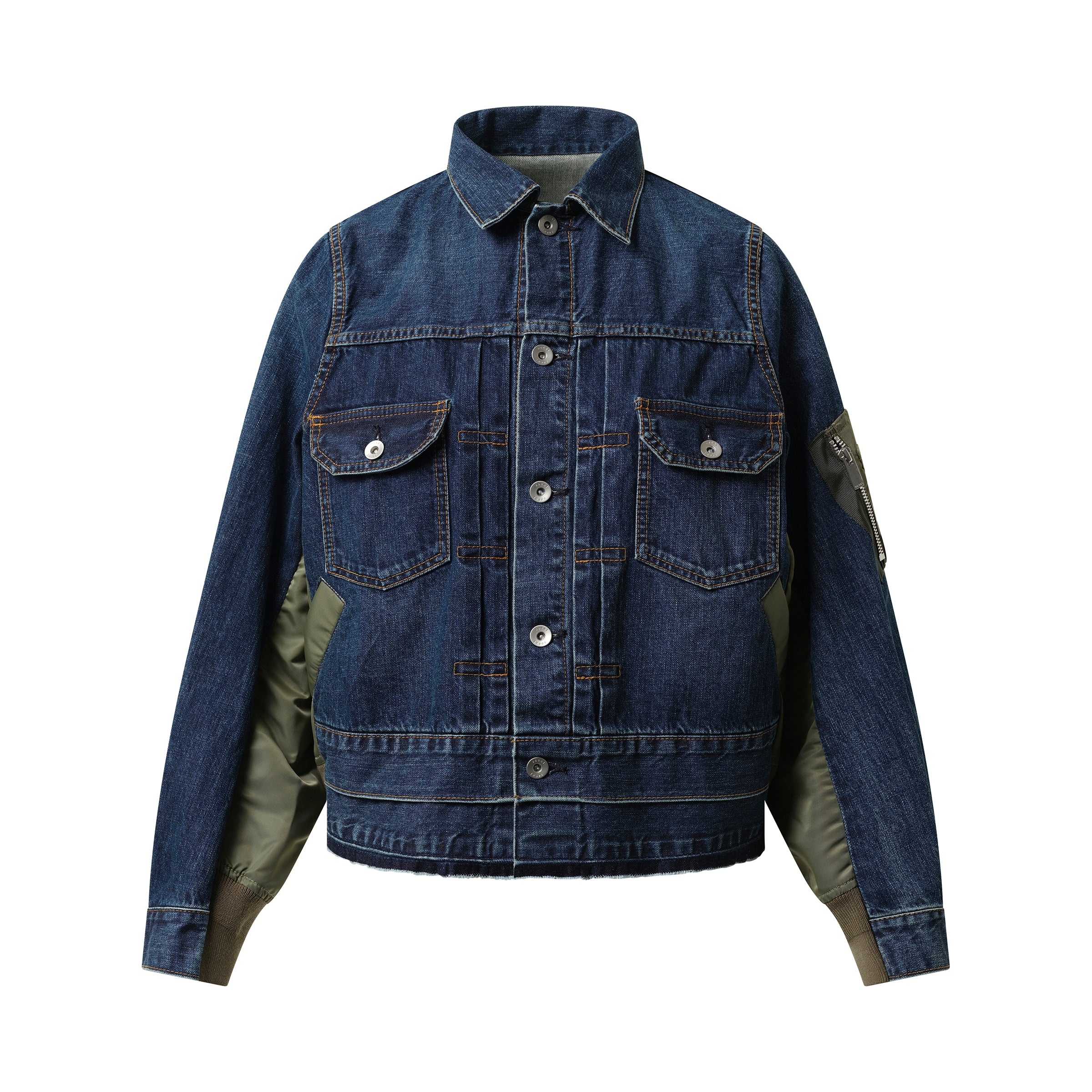 Denim Nylon Twill Jacket in Blue - 2