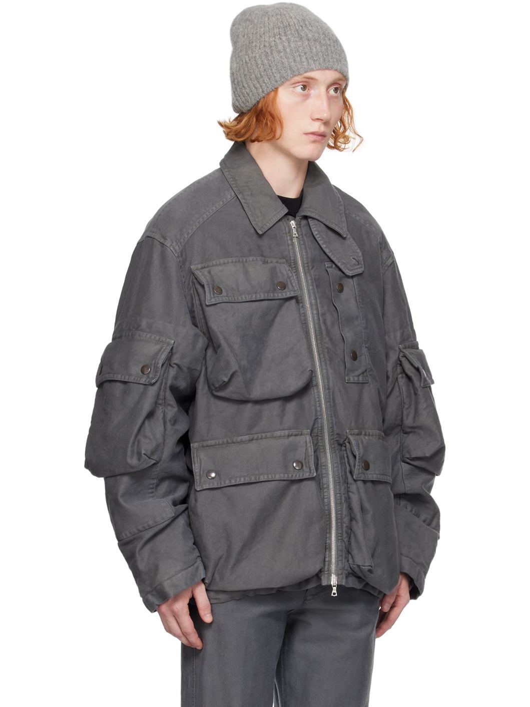 Gray Flap Pocket Jacket - 2