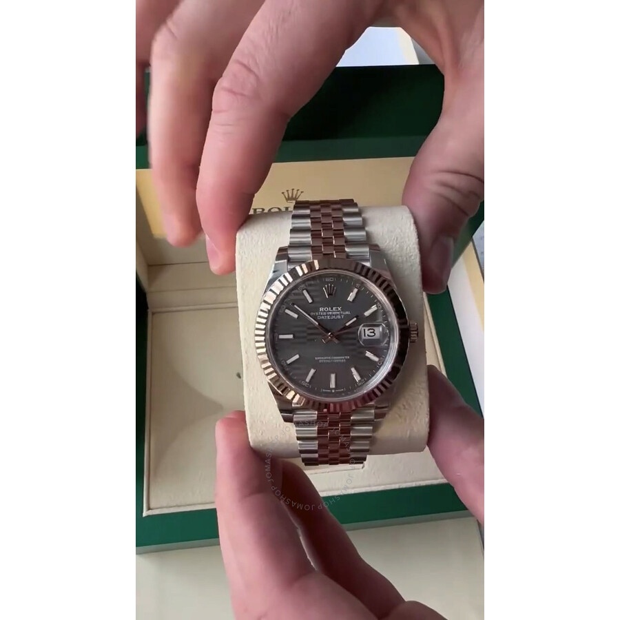 Rolex Datejust 41 Slate Fluted Motif Dial Automatic Men's Steel and 18kt Everose Gold Oyster Watch M - 5