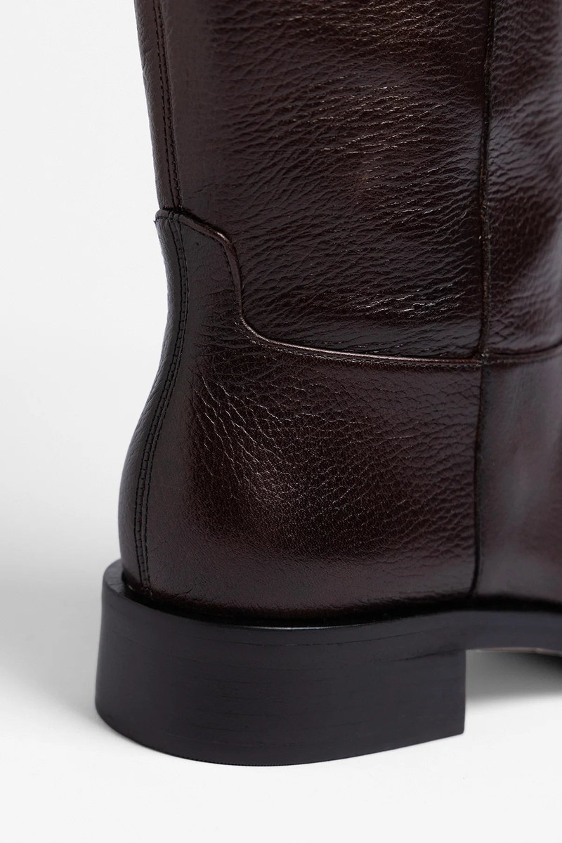 Anne Wide Boot Brown Leather 4