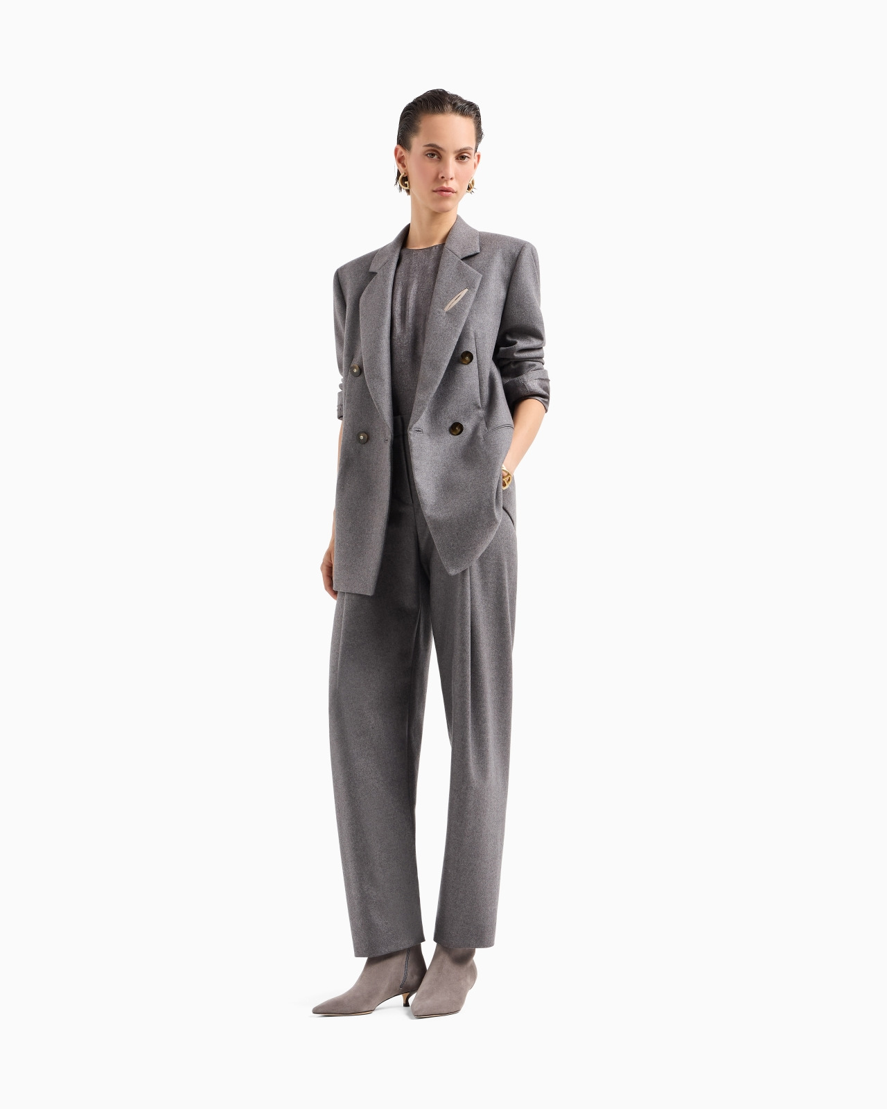 Cashmere flannel double-breasted jacket - 2