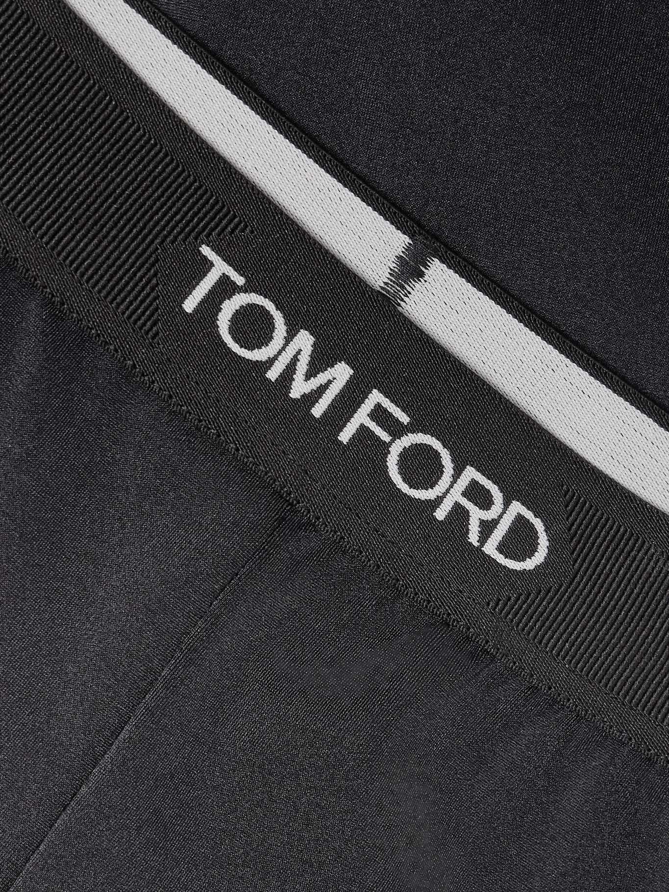 TOM FORD Jacquard-trimmed stretch-jersey leggings