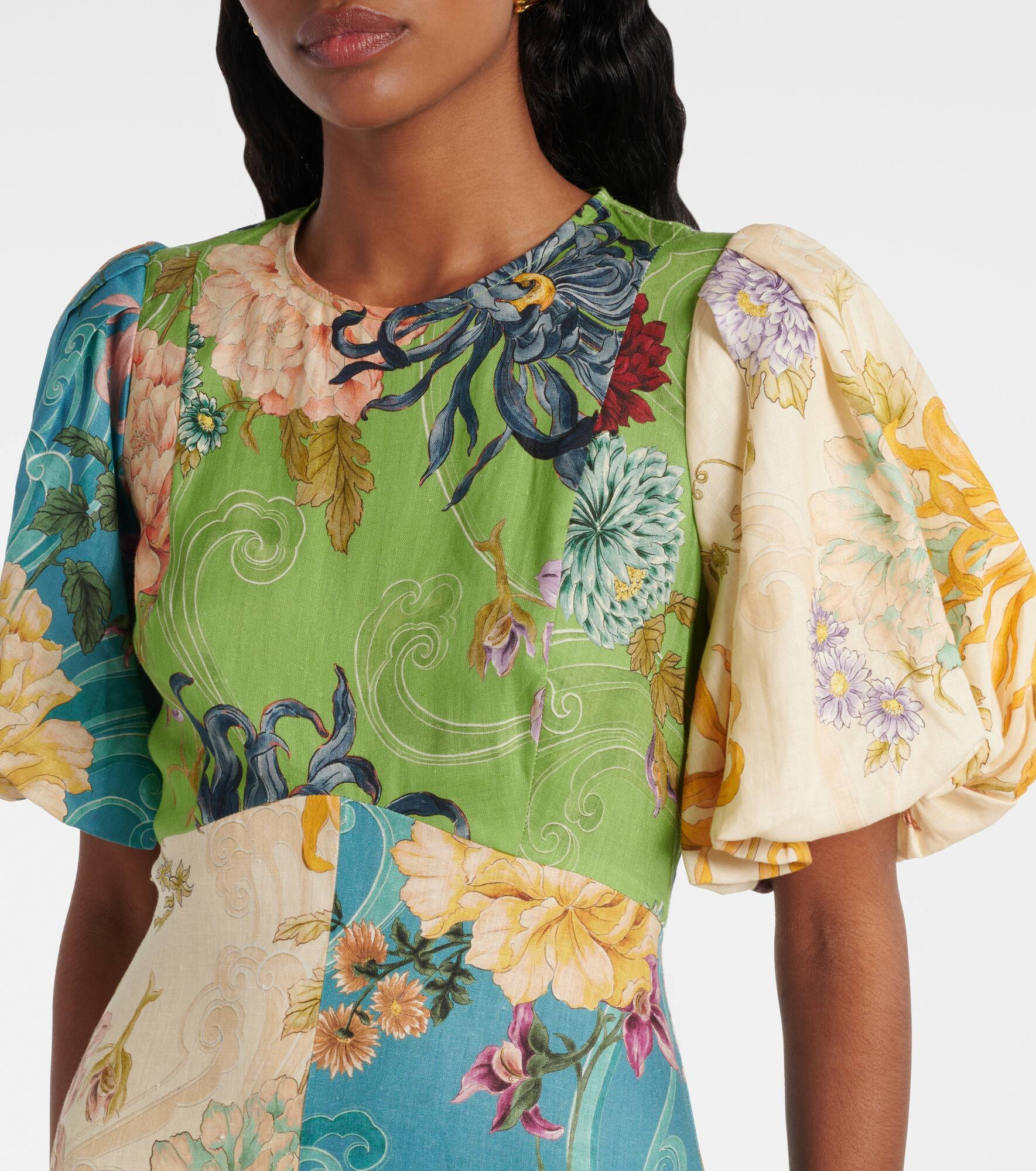 Avery floral linen midi dres - 4