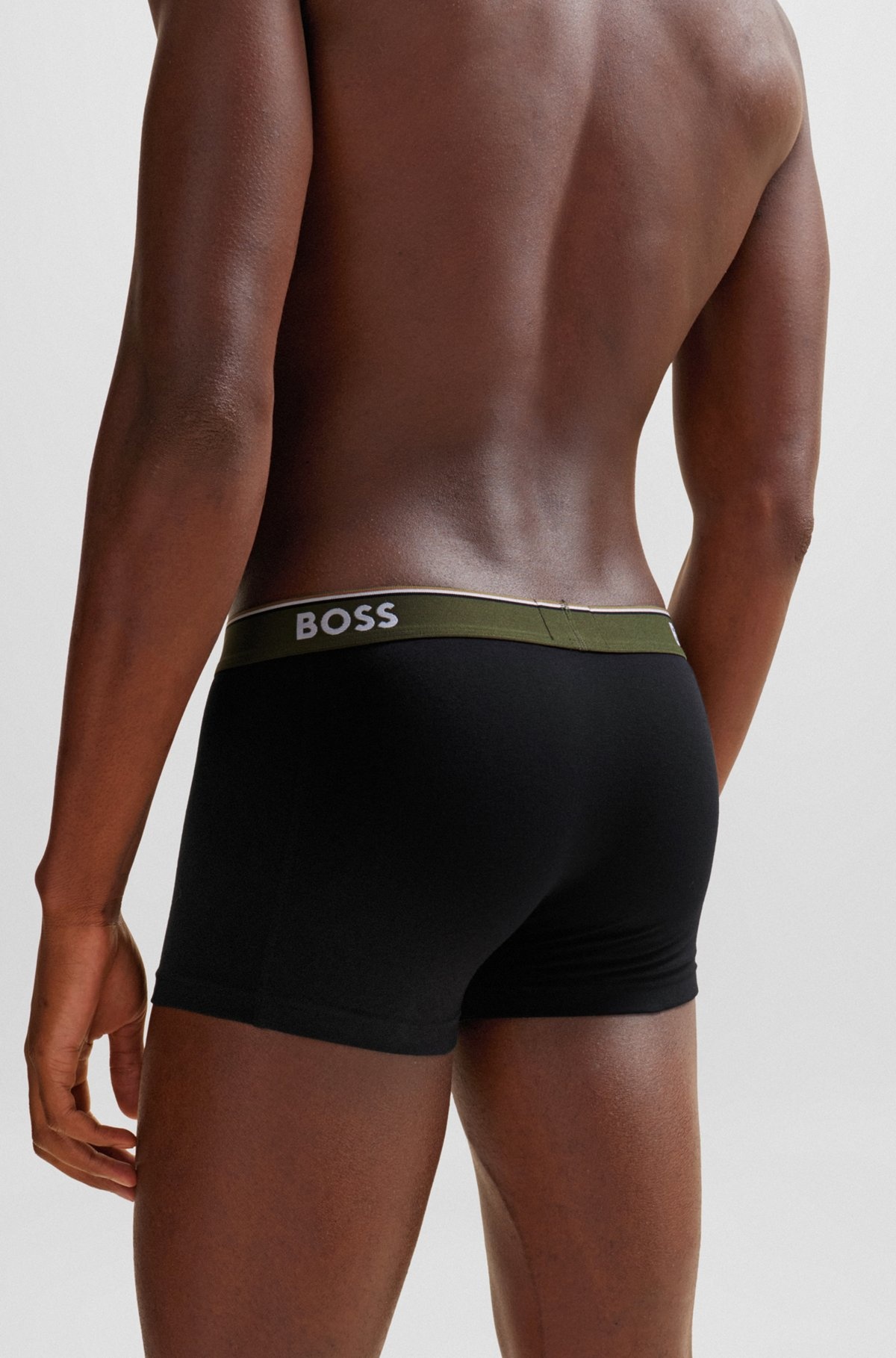 THREE-PACK OF STRETCH-COTTON TRUNKS WITH LOGO WAISTBANDS - 5