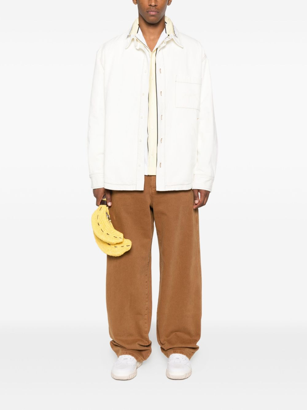 contrast-stitch shirt jacket - 2