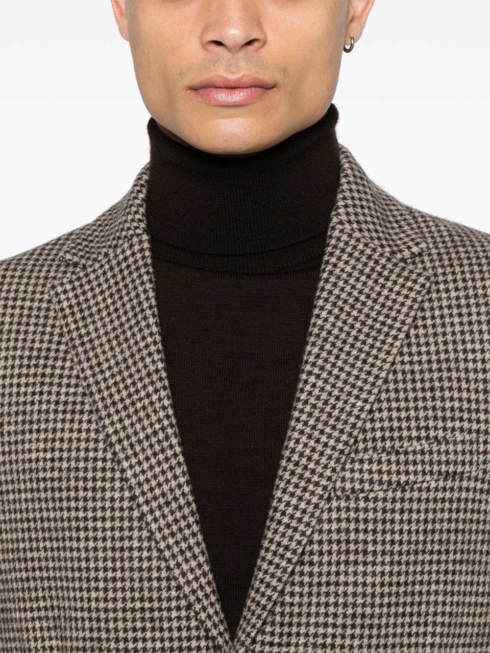 houndstooth-pattern blazer - 5