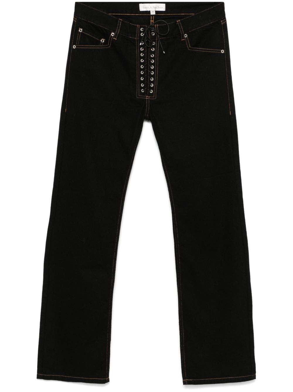 straight-leg lace-up jeans - 1