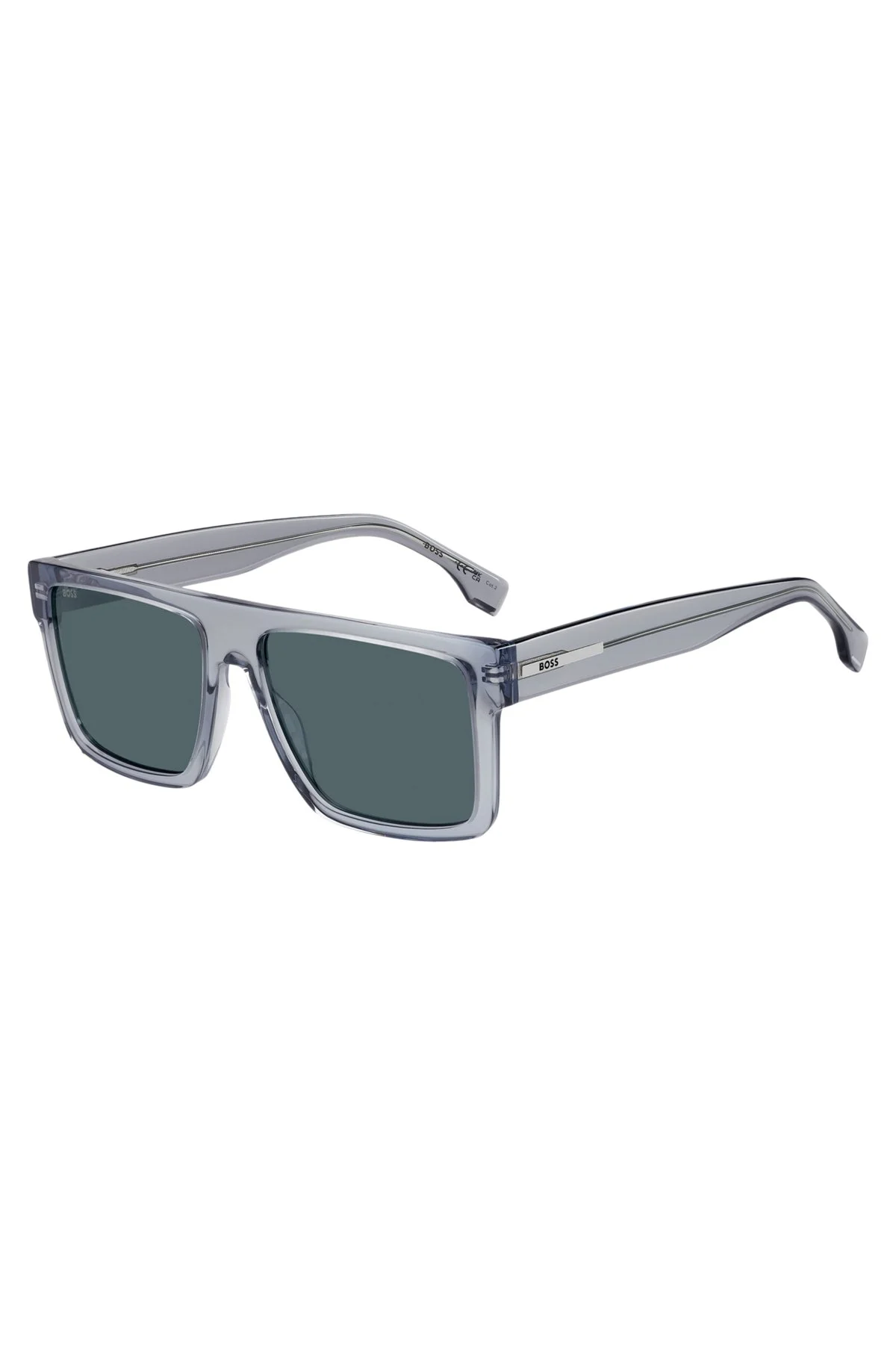 TRANSPARENT-BLUE SUNGLASSES WITH LOGO PLAQUE - 1