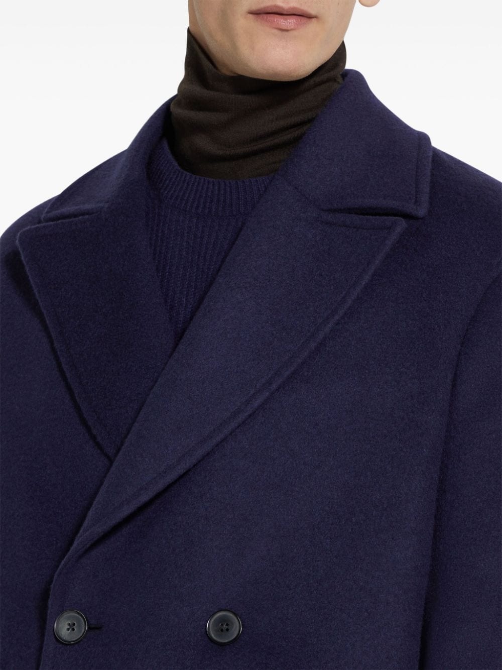 double-breasted cashmere coat - 5