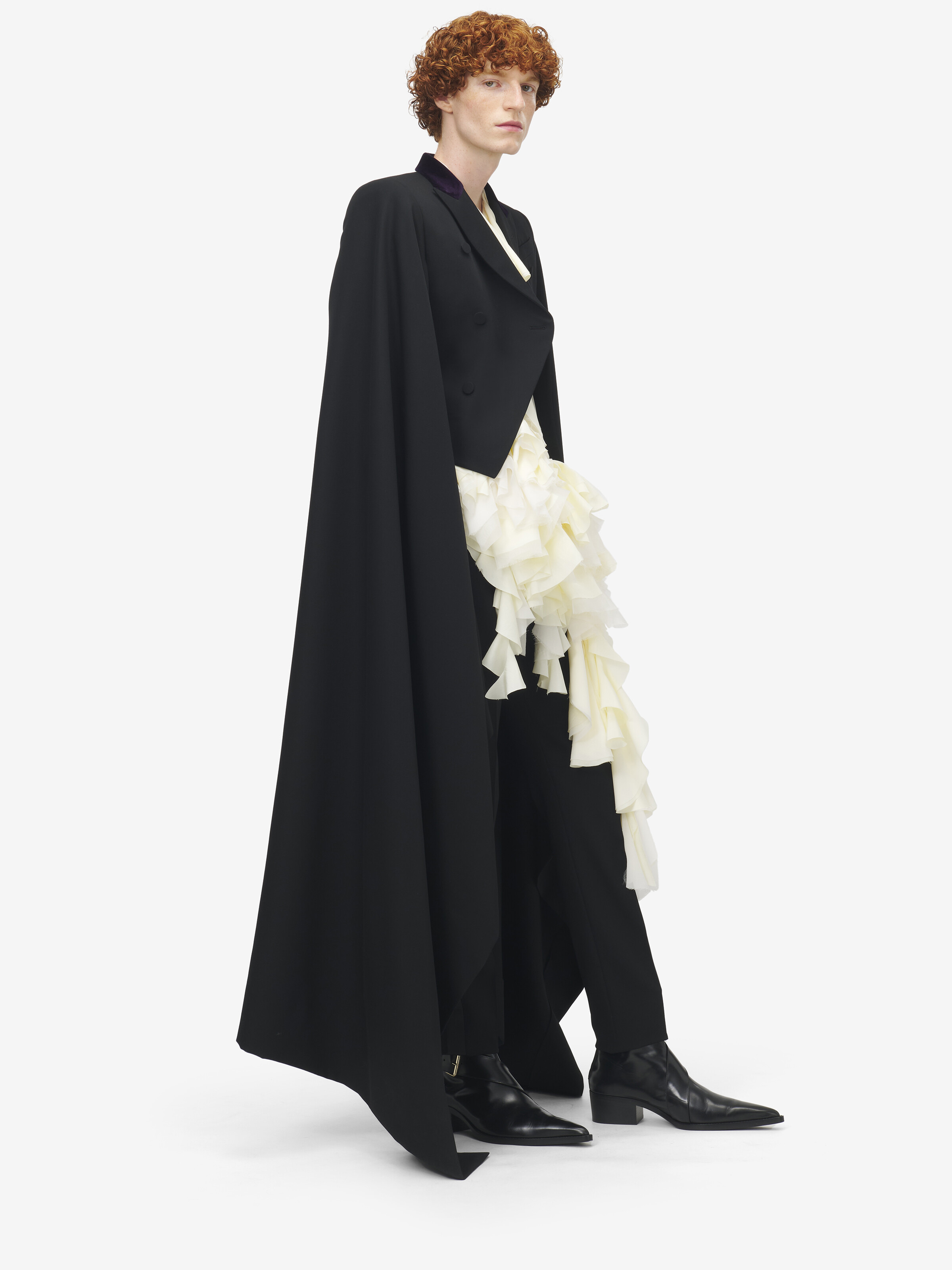 Double-breasted Cape Coat - 3