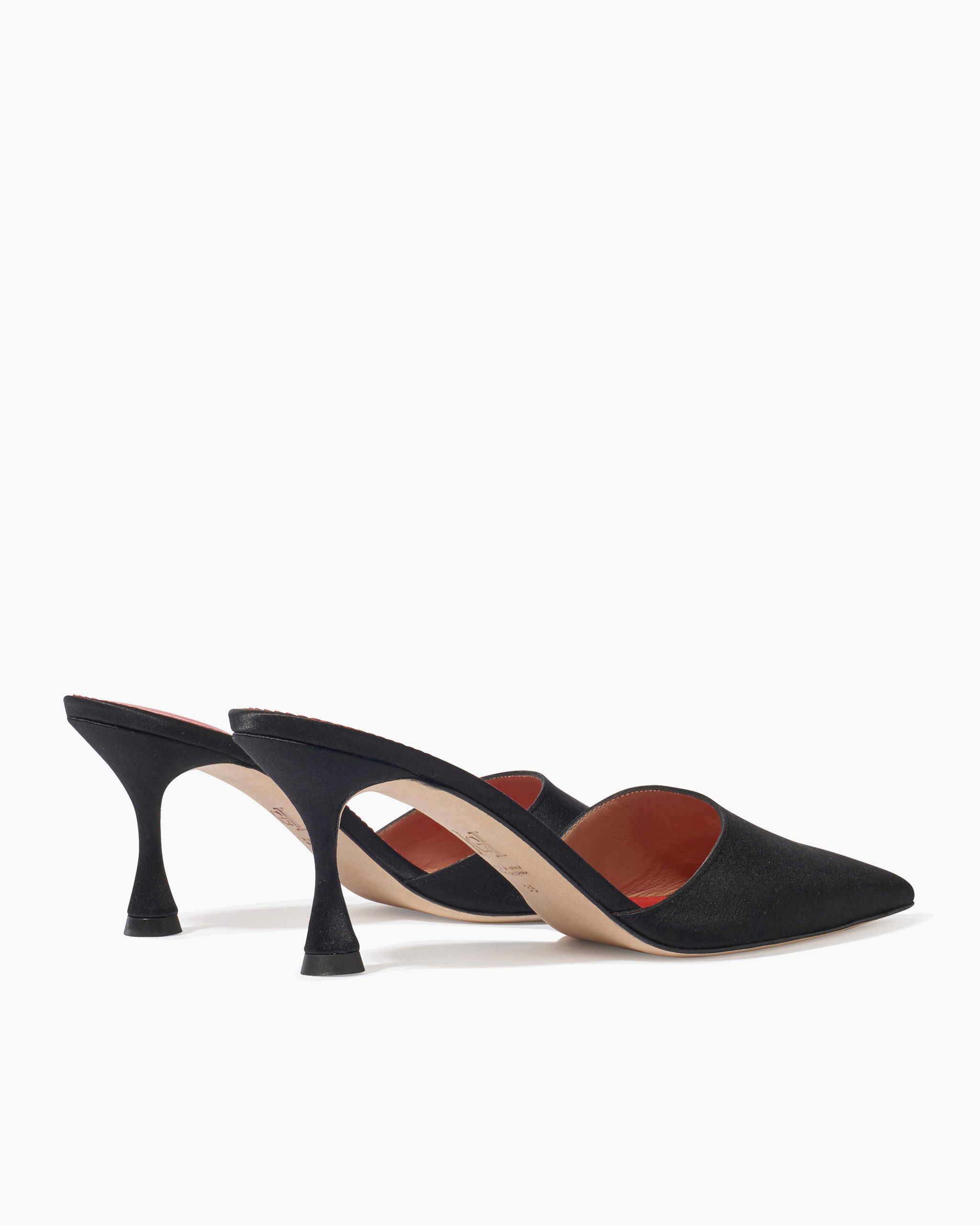 Satin Kitten Heel Mule - 4
