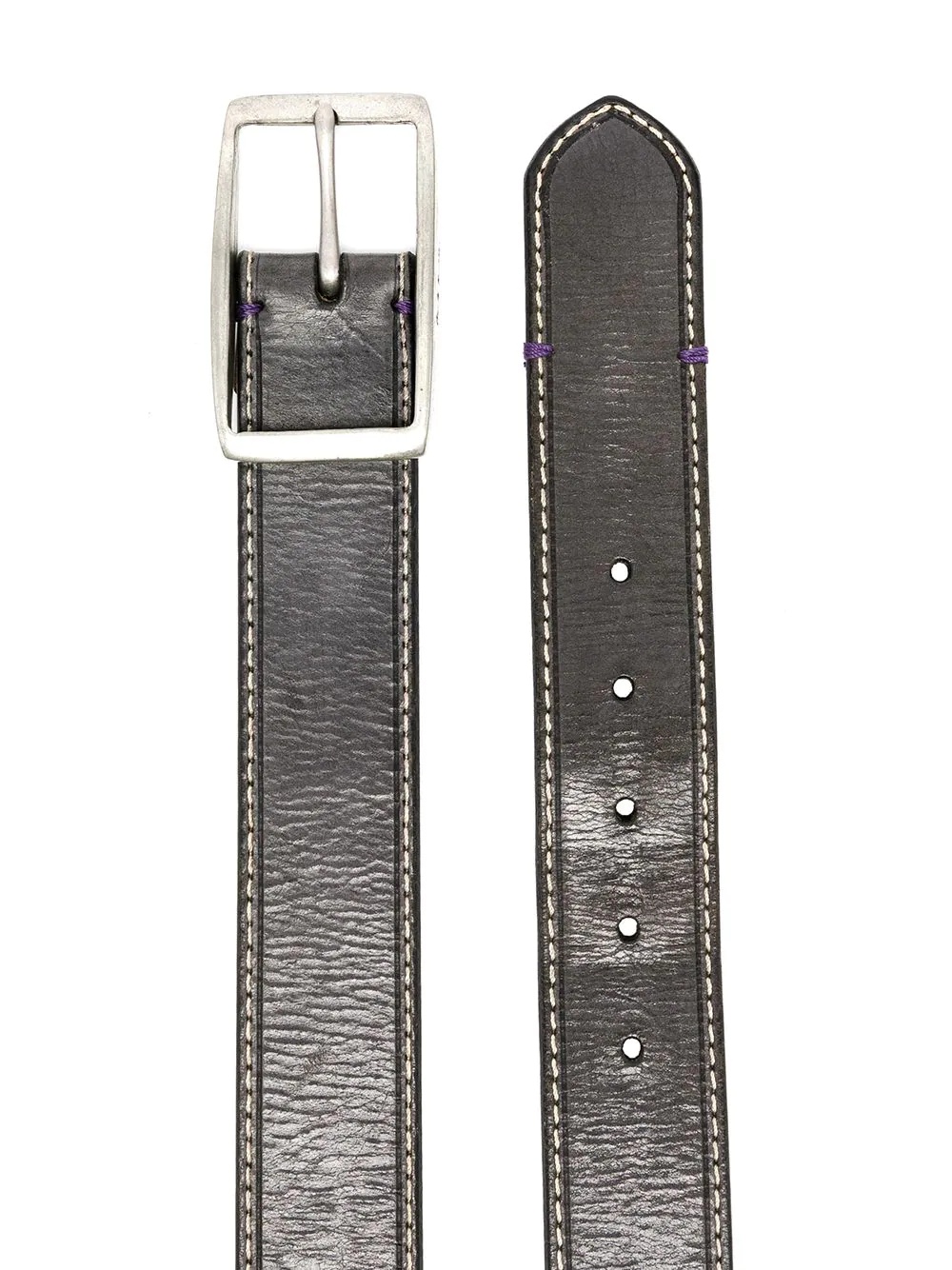 distressed leather belt - 2