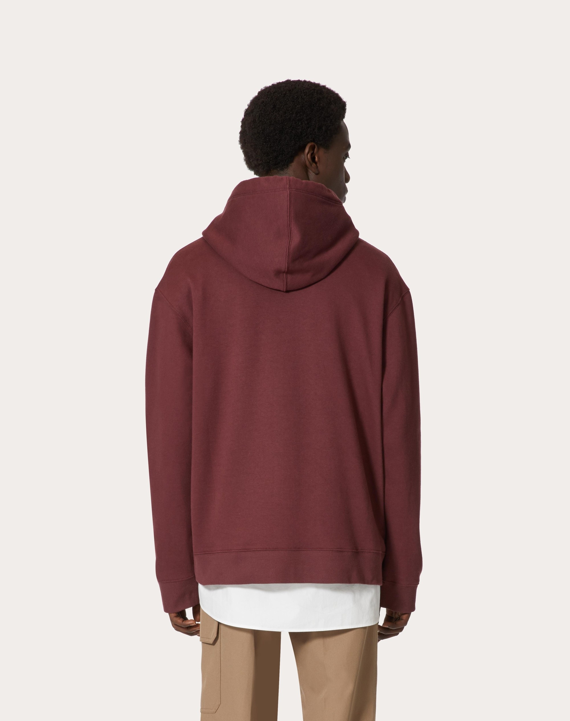 SWEATSHIRT WITH VALENTINO PRINT AND LACE EMBROIDERY - 4