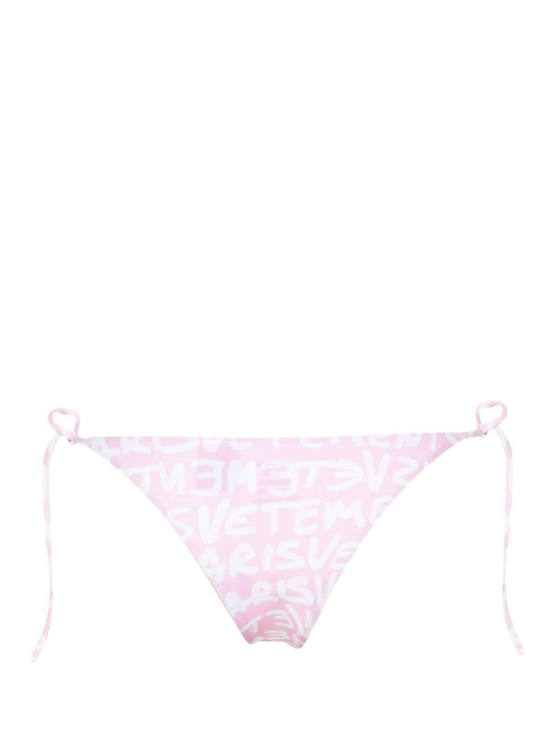 VETEMENTS logo-print bikini bottoms outlook
