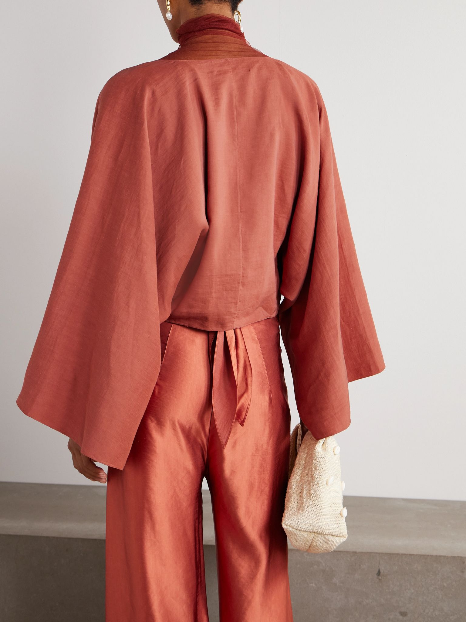 Glow voile wrap jacket Brick - 4