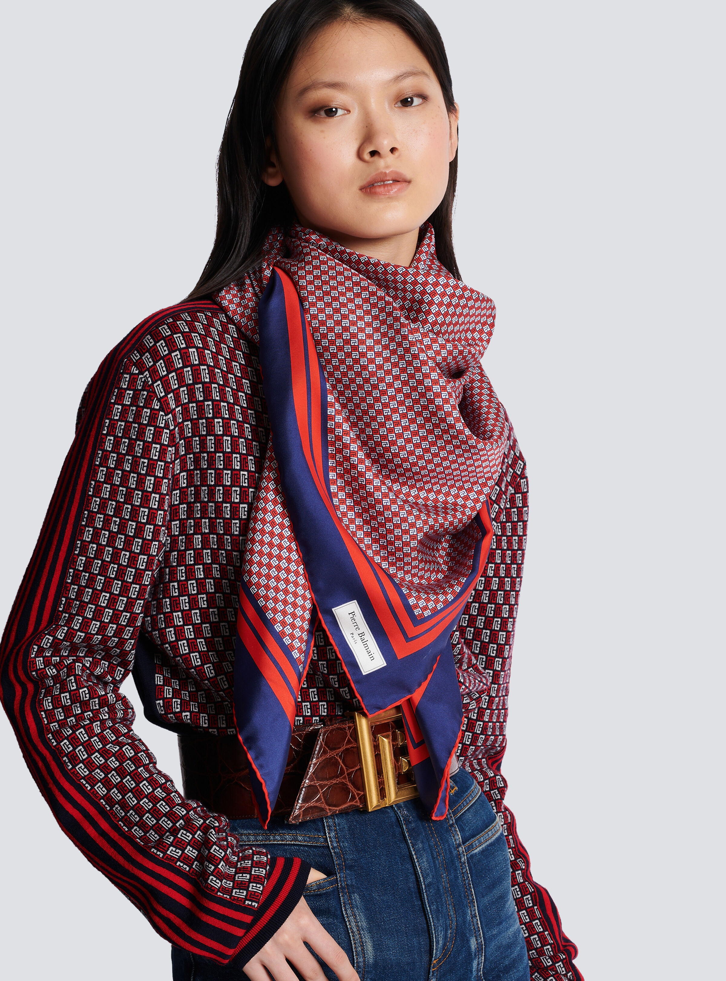 Monogram-printed scarf 4