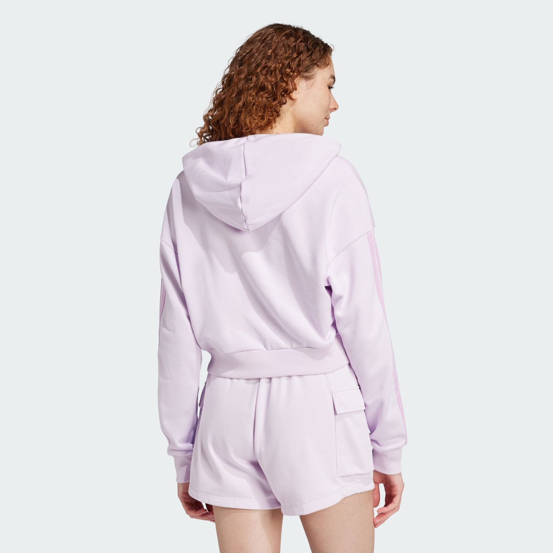 Essentials 3-Stripes French Terry Crop Hoodie - 3