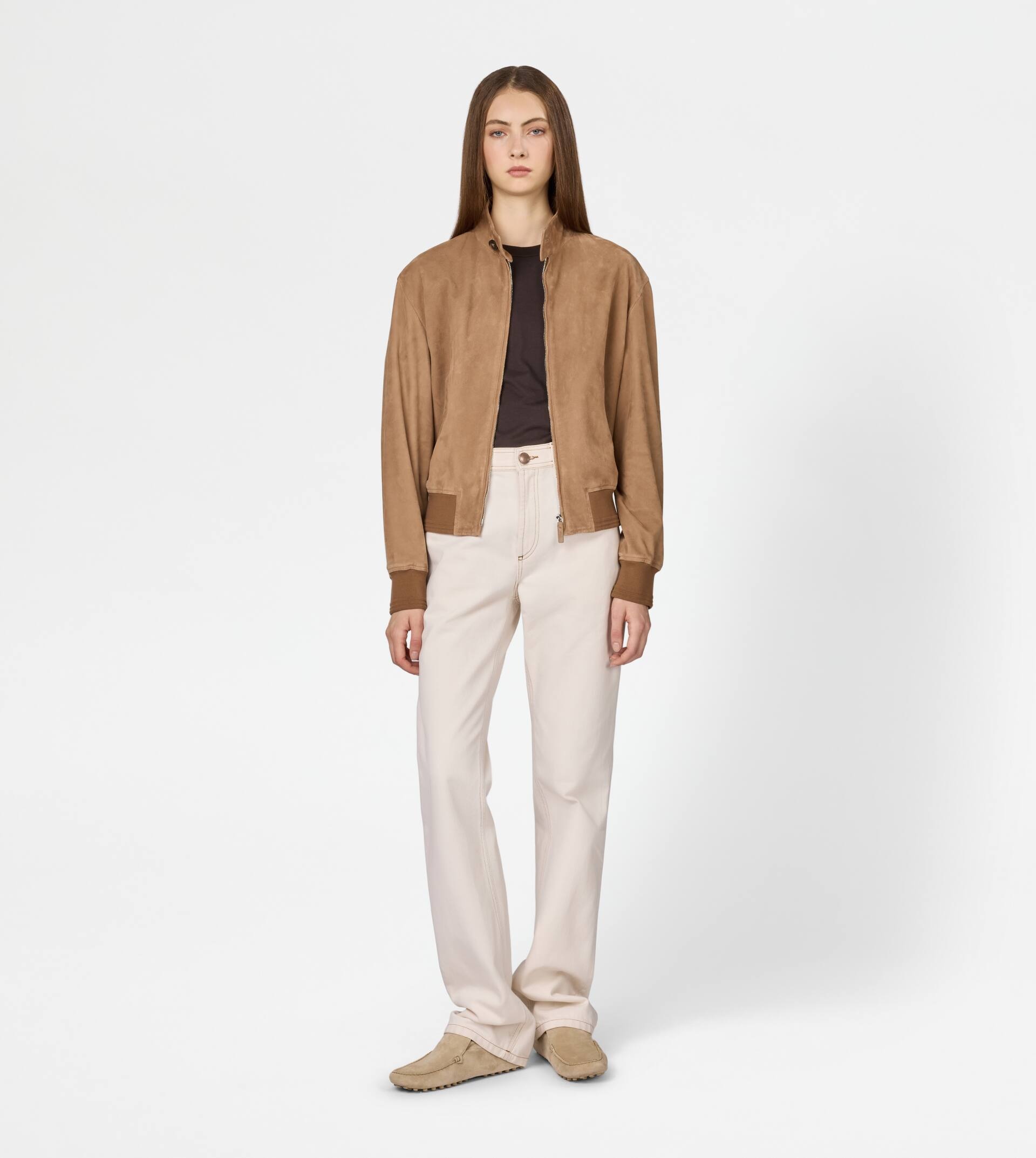 PASHMY BOMBER JACKET IN SUEDE - BEIGE - 2