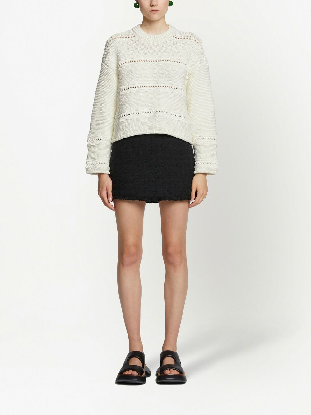 cropped open-knit jumper - 2