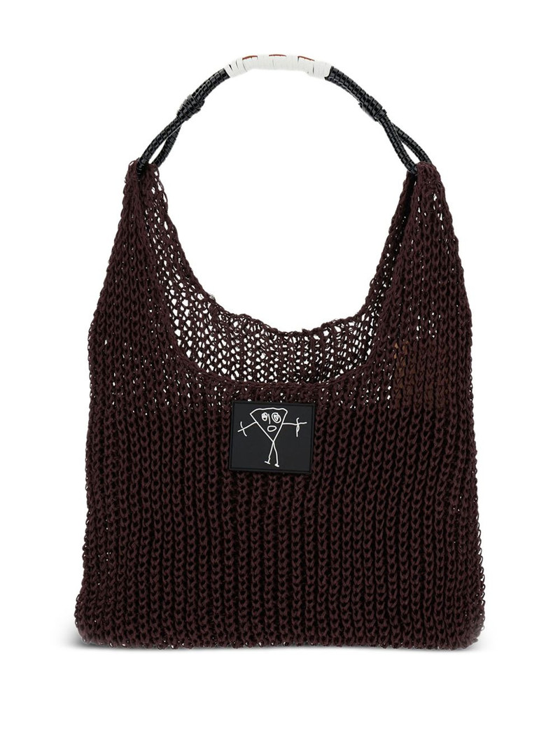 braided-handle mesh shoulder bag 1