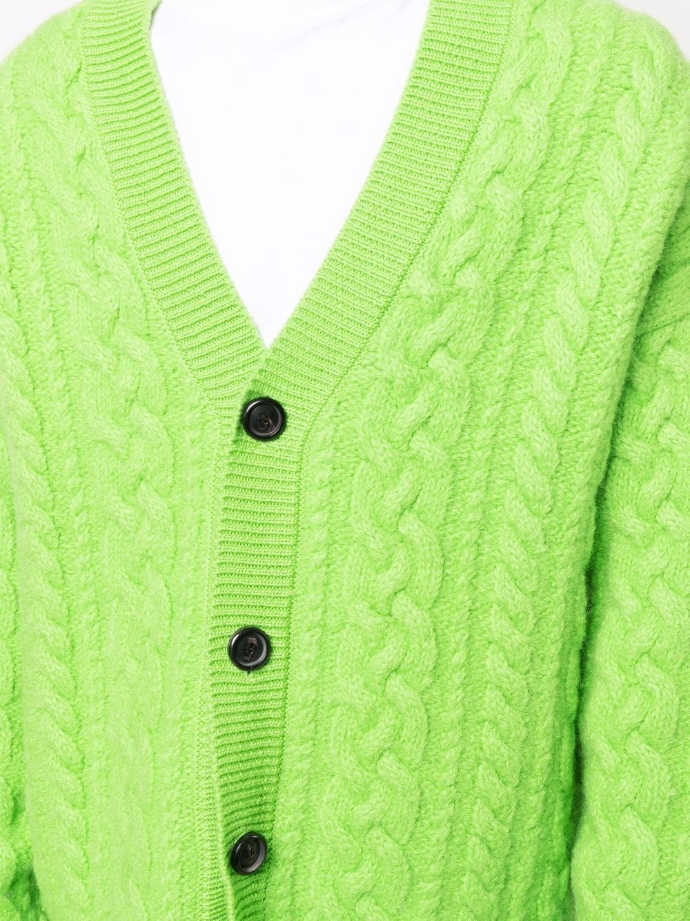 drop-shoulder cable-knit cardigan - 6