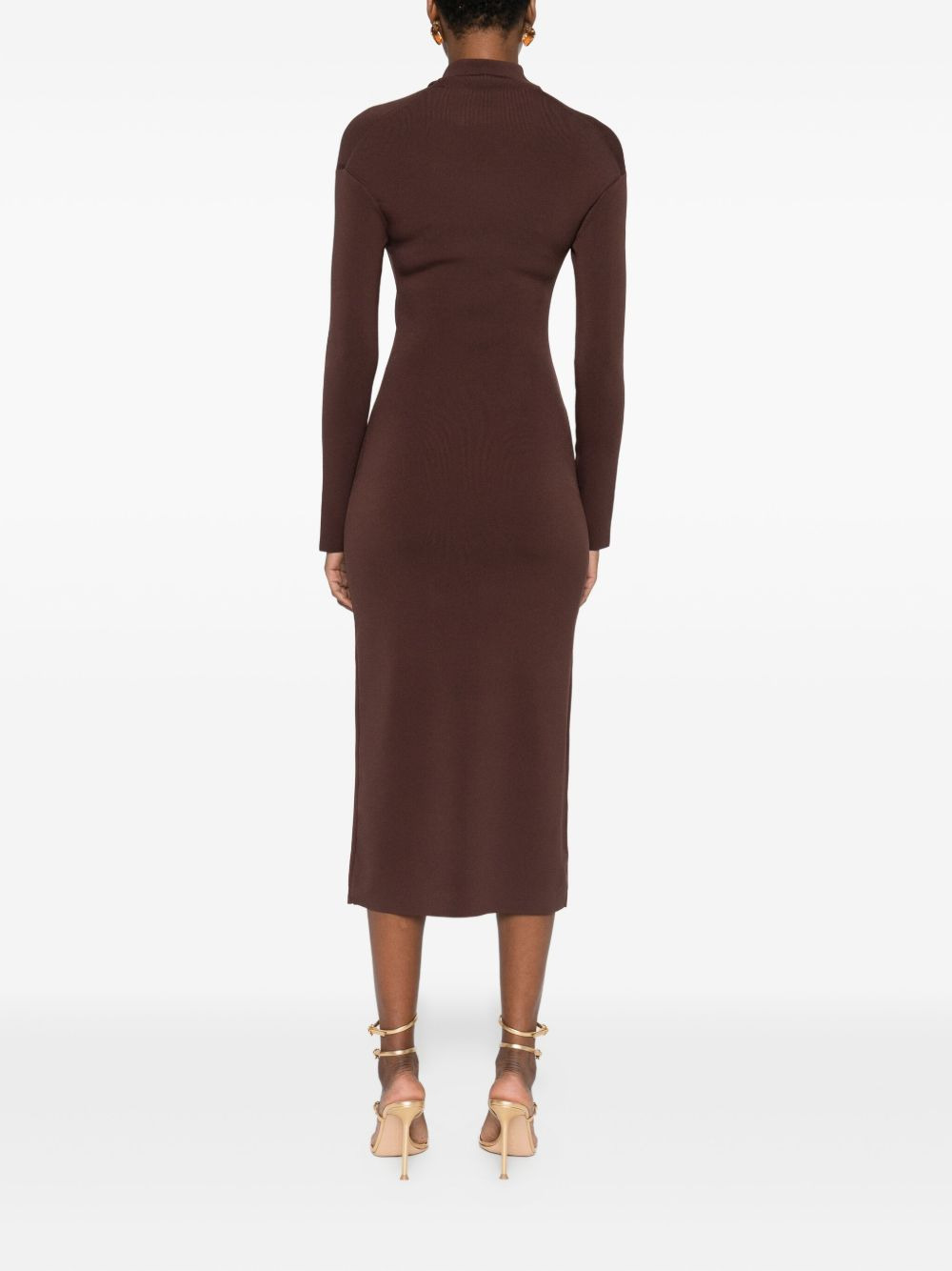 twist-detail button midi dress - 4