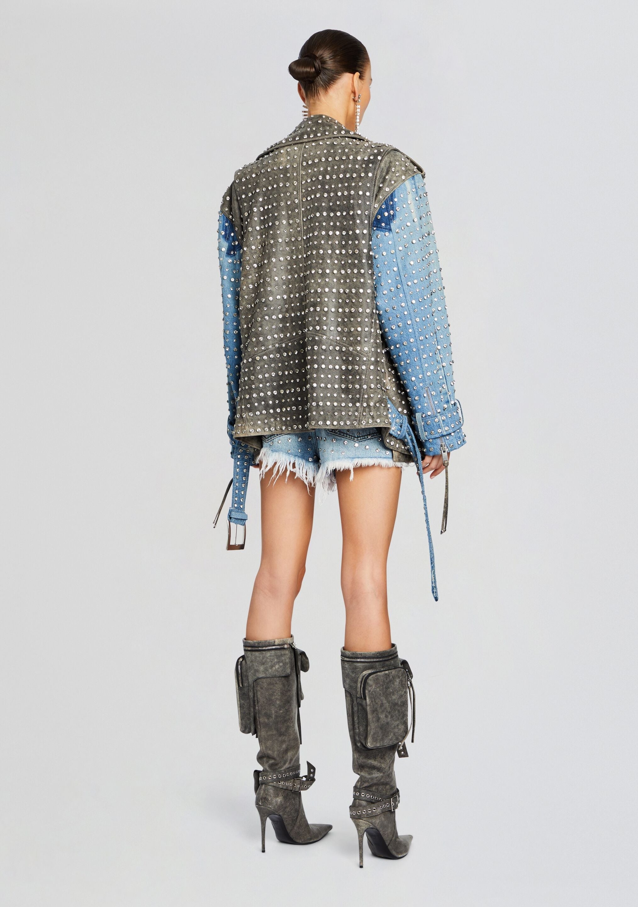 REBEL EMBELLISHED LEATHER JACKET - 4