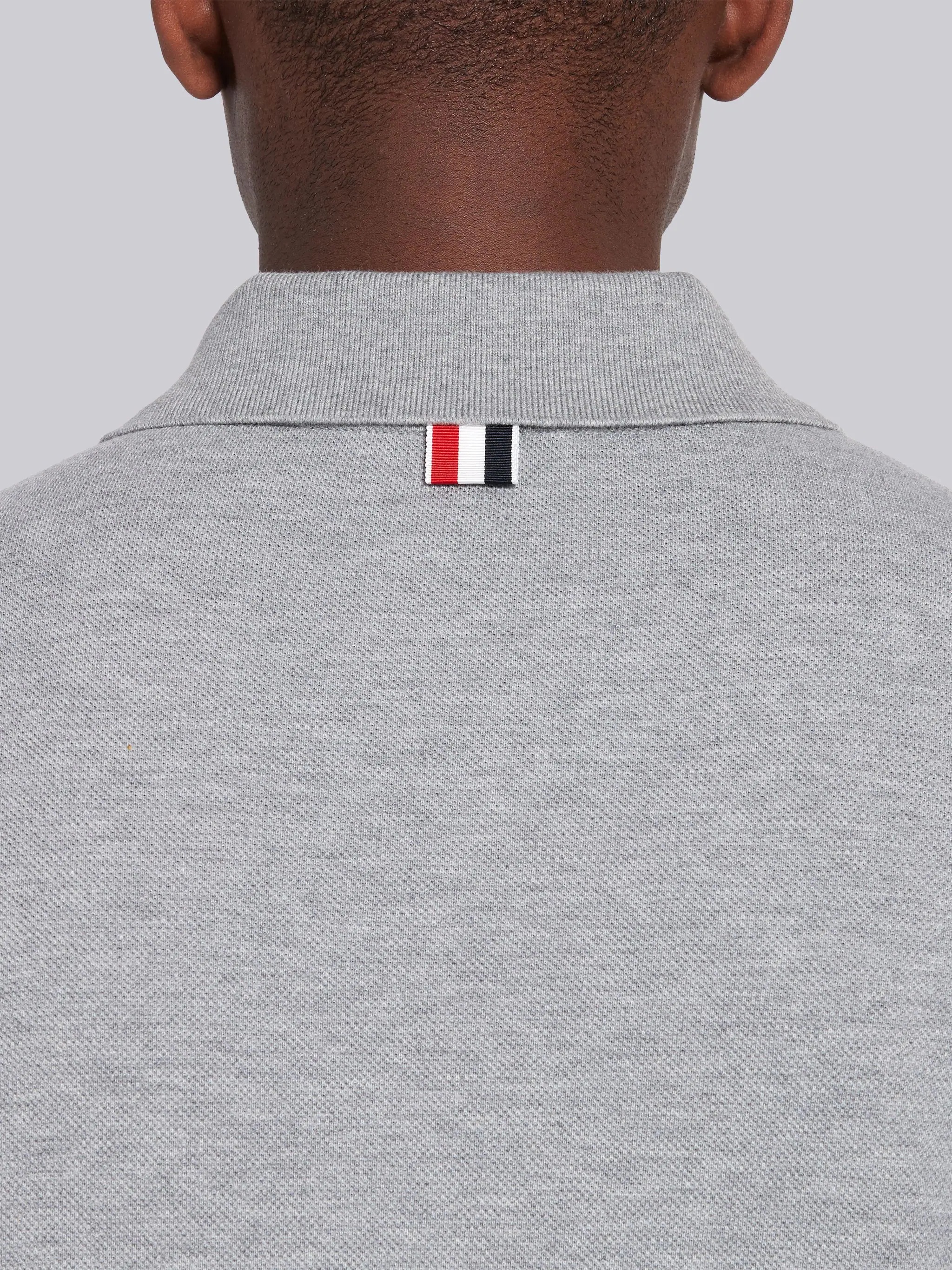 Light Grey Classic Cotton Pique Side Insert 4 -bar Polo - 6