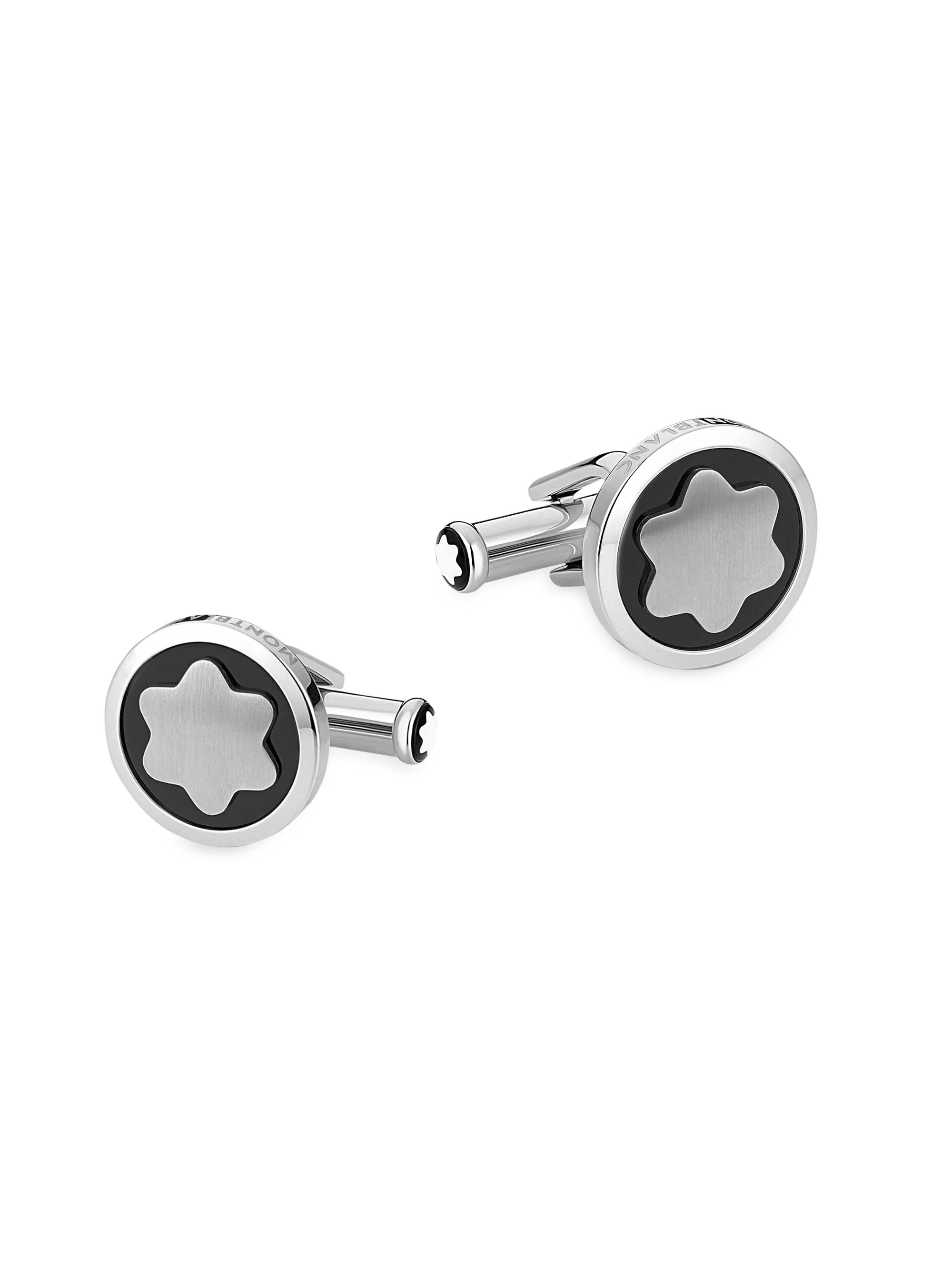 Men's Star Stainless Steel & Onyx Cufflinks - 1