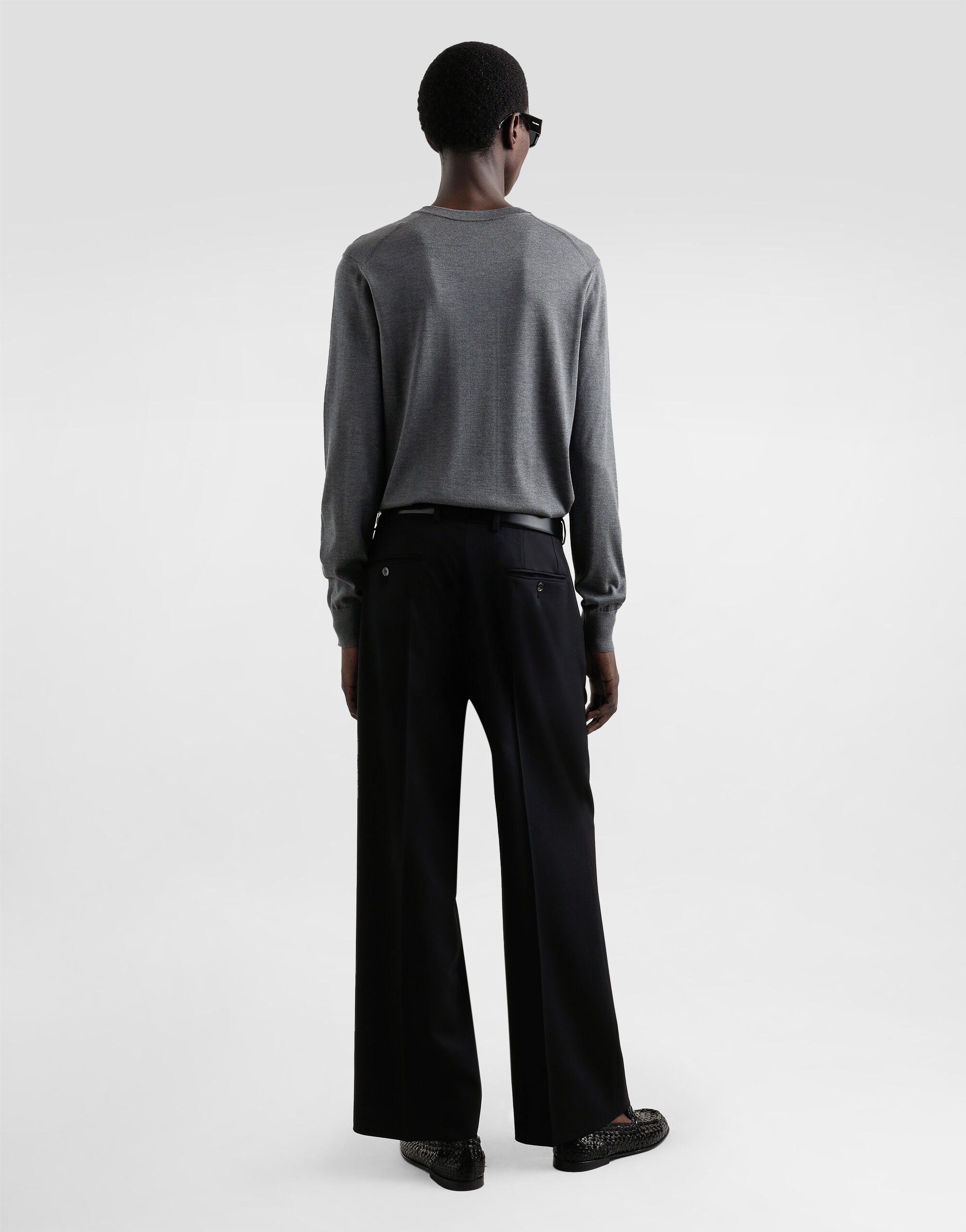 Silk round-neck sweater with DG embroidery - 3