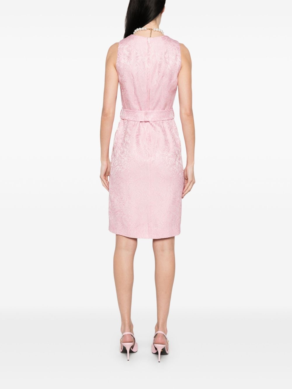 paisley-embroidery midi dress - 4