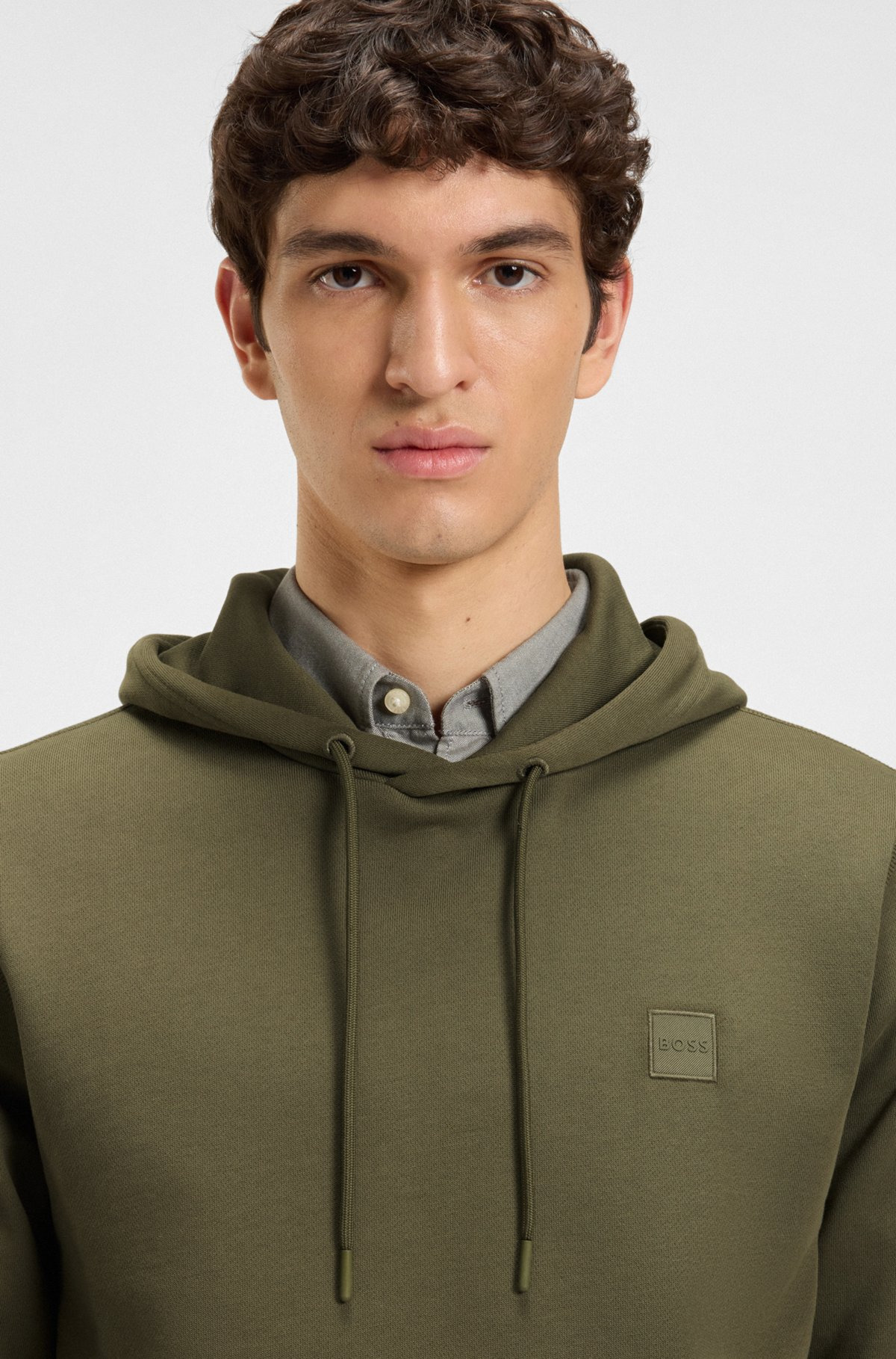 REGULAR-FIT HOODIE IN COTTON TERRY WITH LOGO PATCH - 3