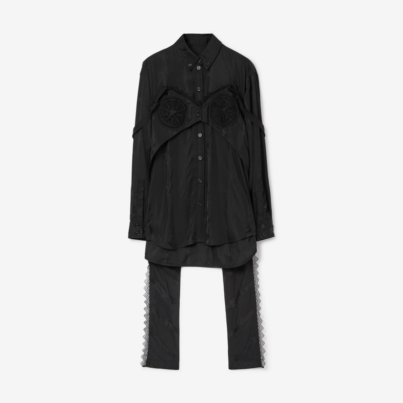 Thorn Viscose Silk Jacquard Reconstructed Shirt - 1