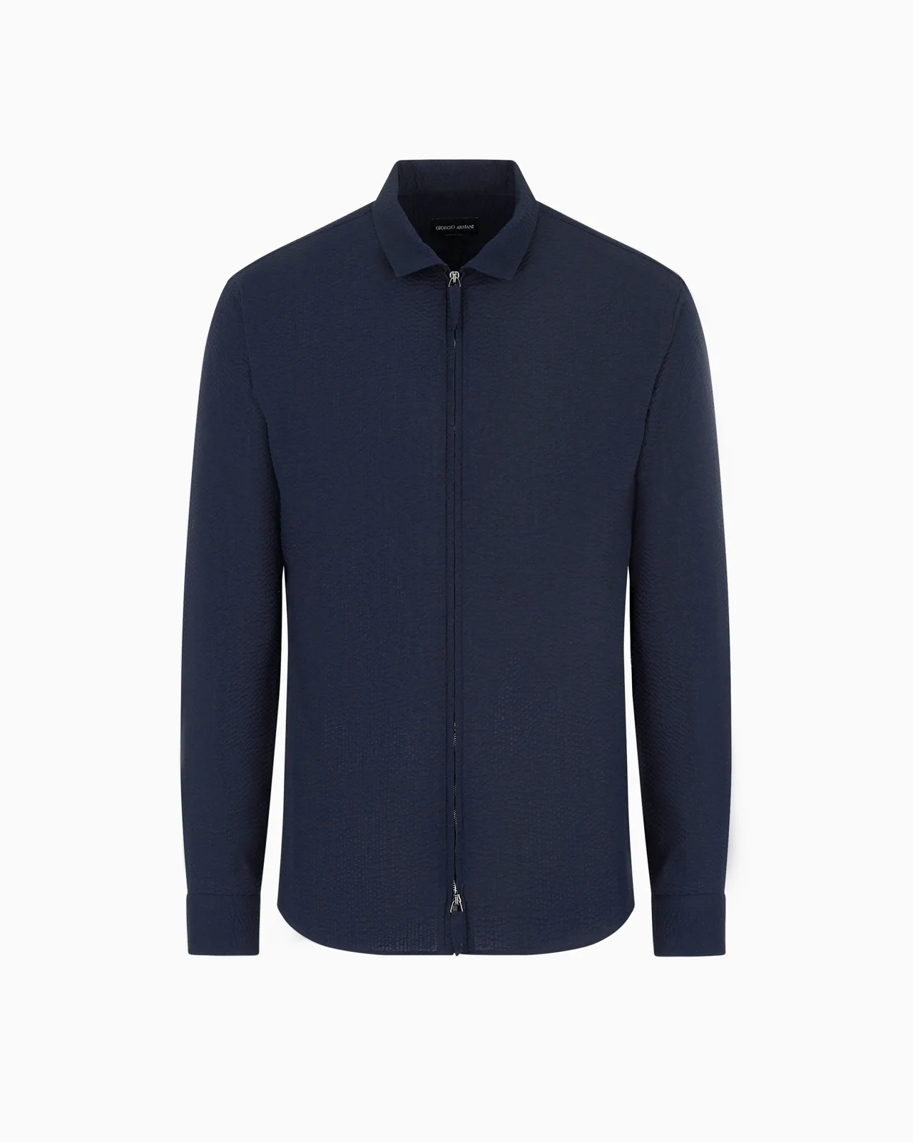 Zipped, cotton-seersucker shirt - 1