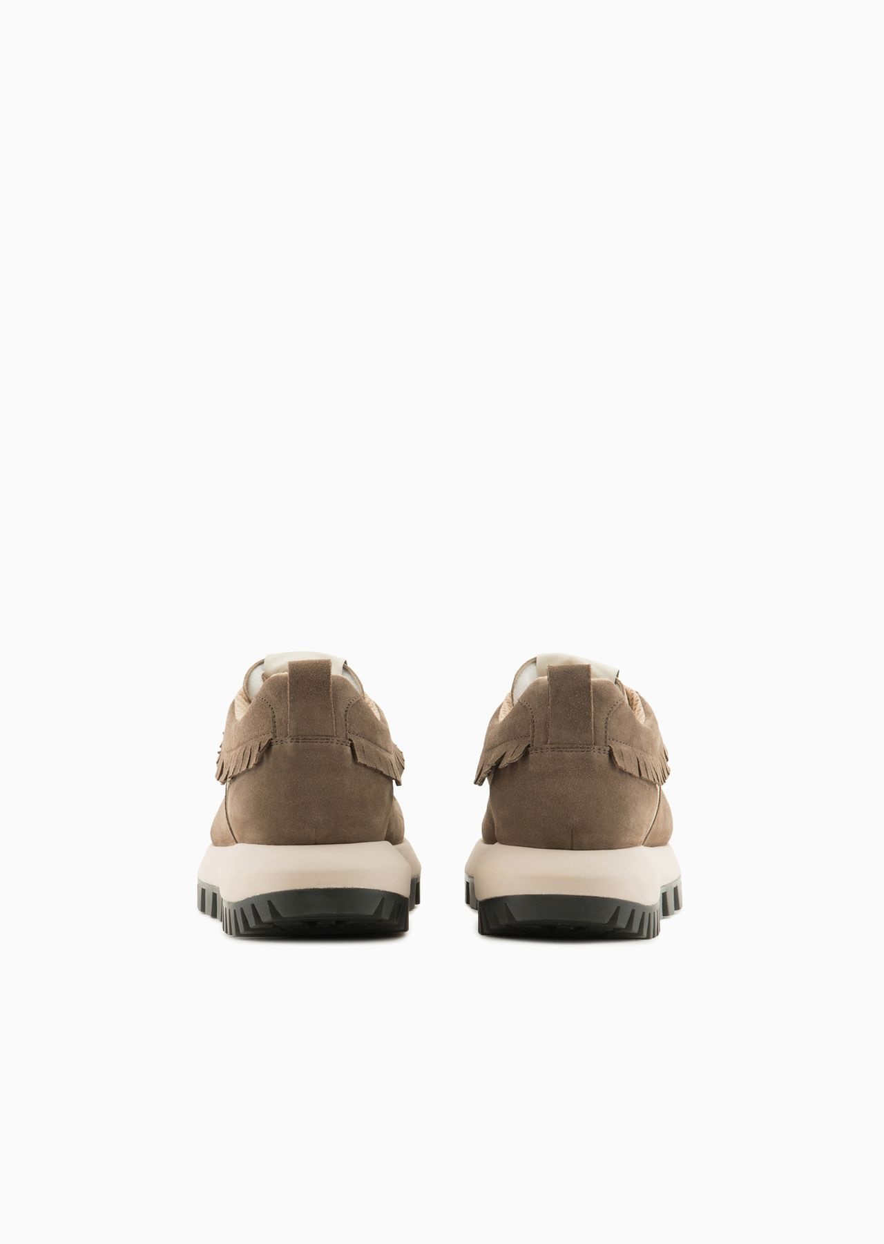 Emporio Armani Sustainability Values Capsule Collection suede sneakers with fringe detail - 4