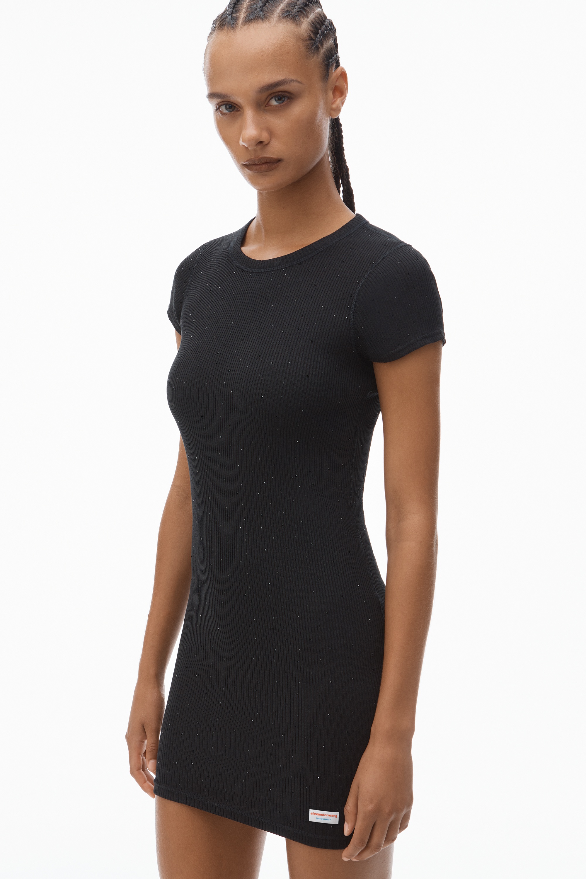 Crystal Hotfix Short-Sleeve Loungewear Minidress - 3