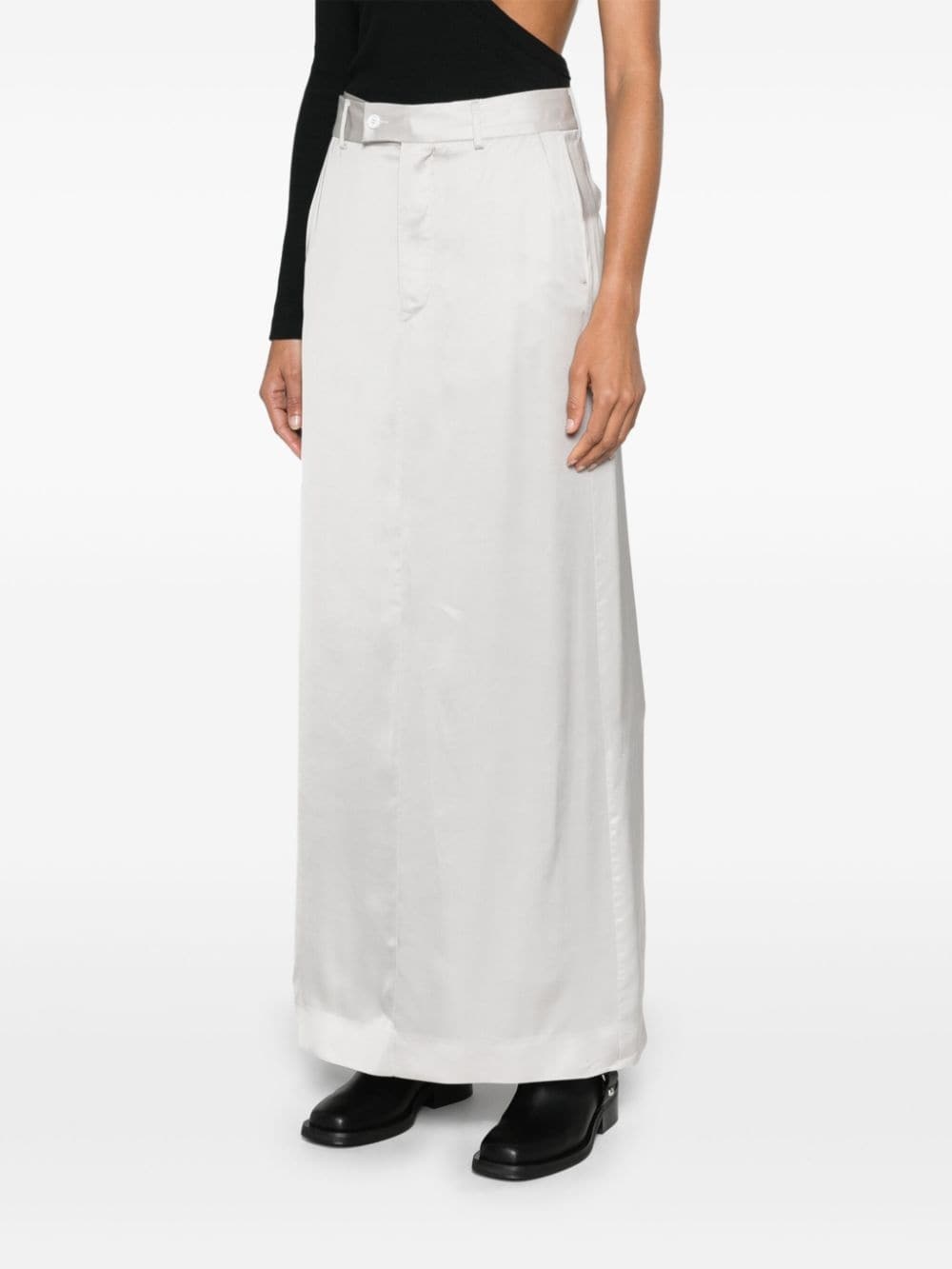 tailored satin wrap skirt - 3