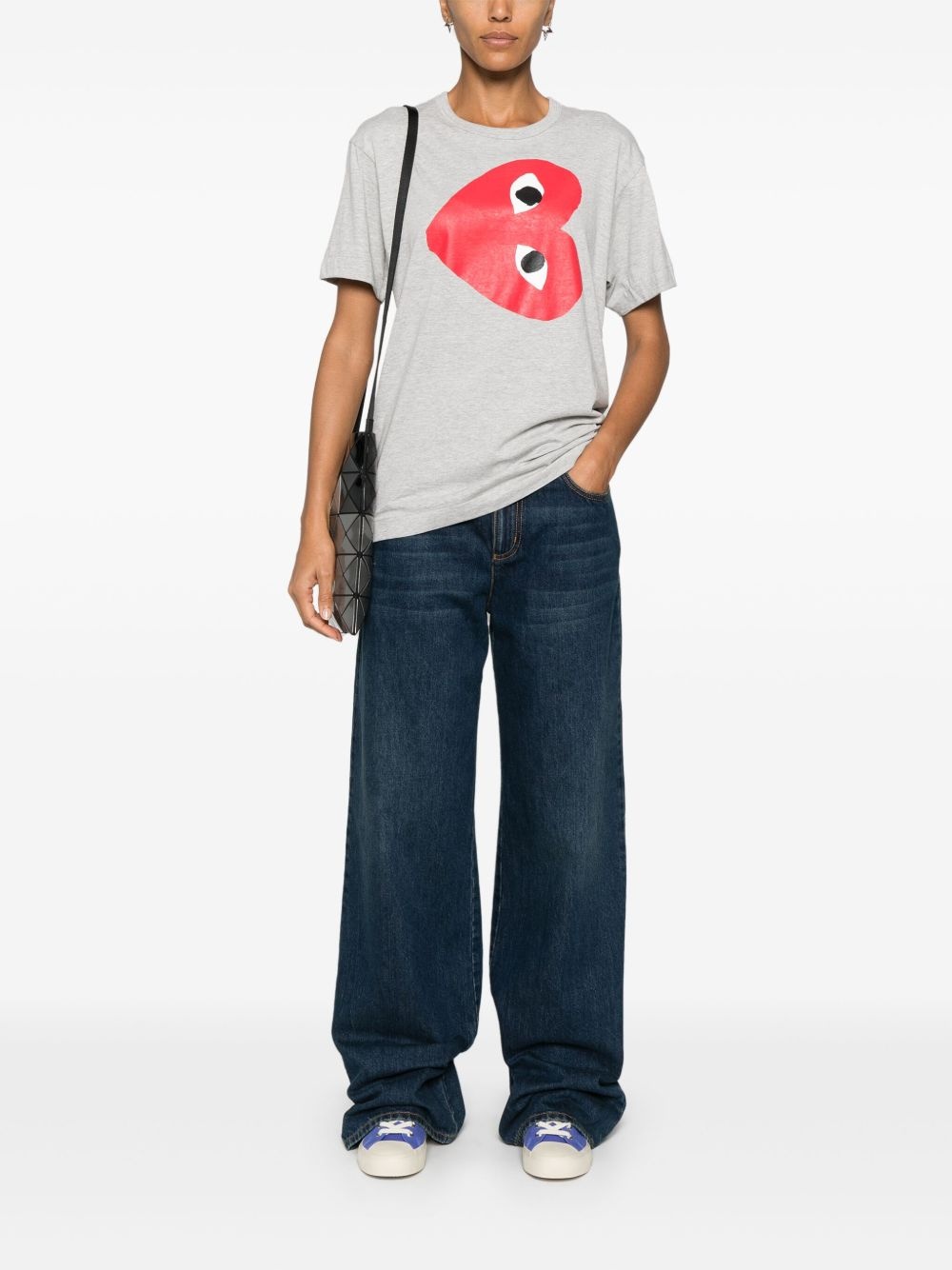 side heart-print T-shirt - 3